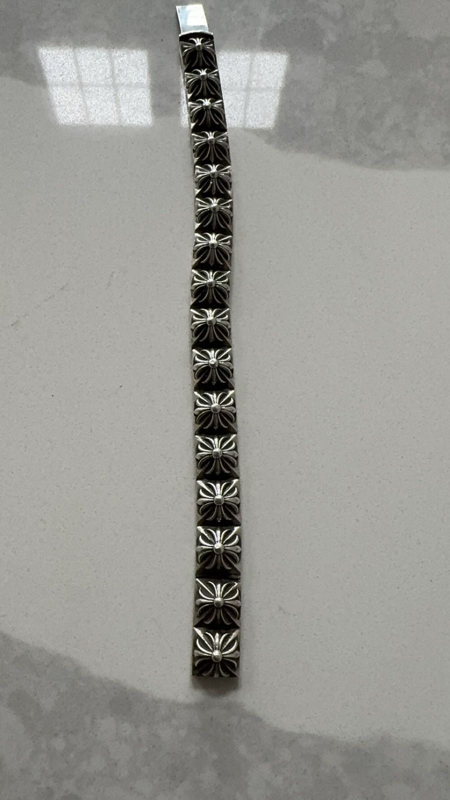 image of Chrome Hearts Pyramid Bracelet in Silver, Men's