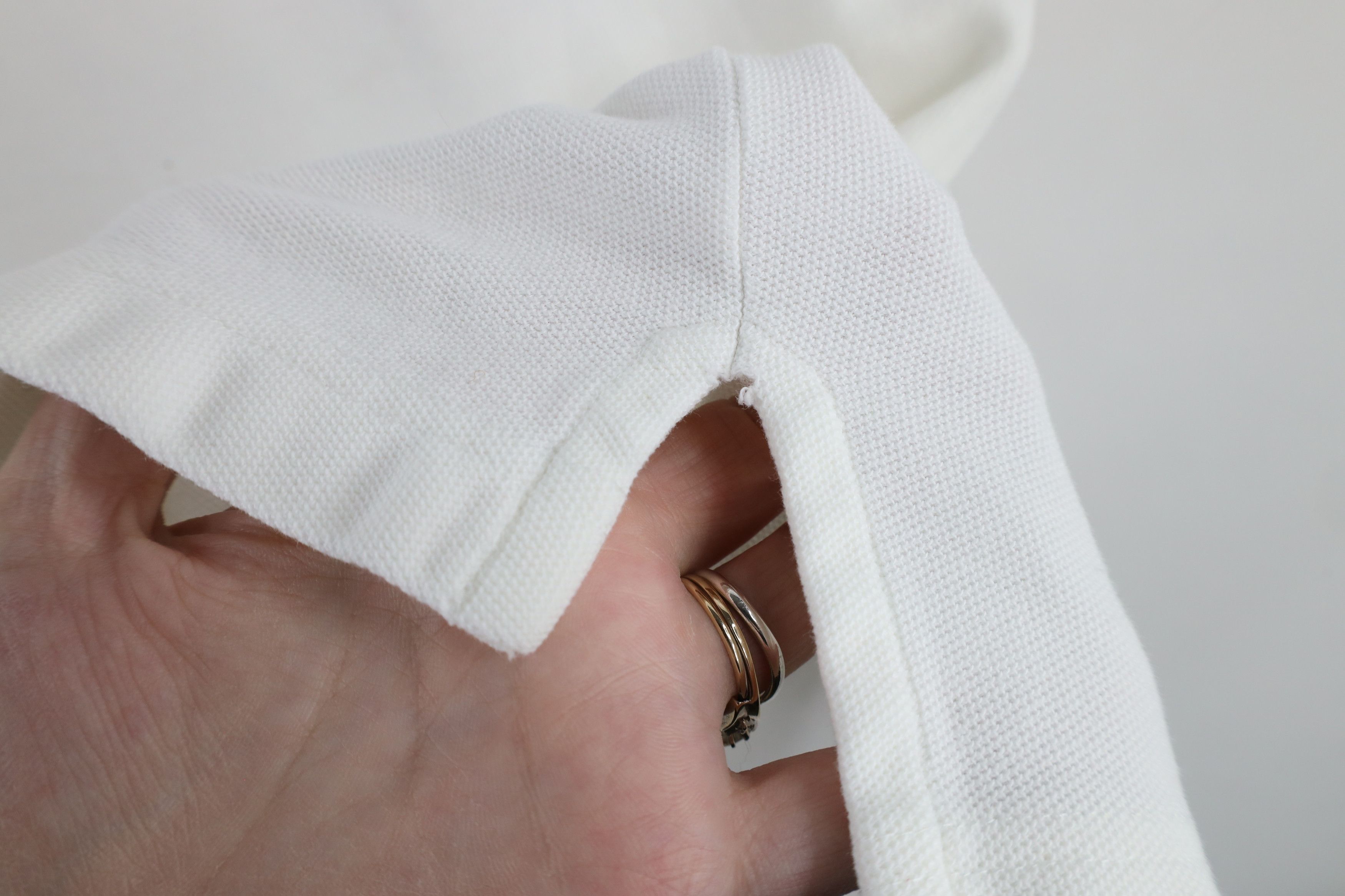 Lands' End × Vintage Vintage 90s Lands End Pique Cotton Golf Polo Shirt White Size US M / EU 48-50 / 2 - 7 Thumbnail