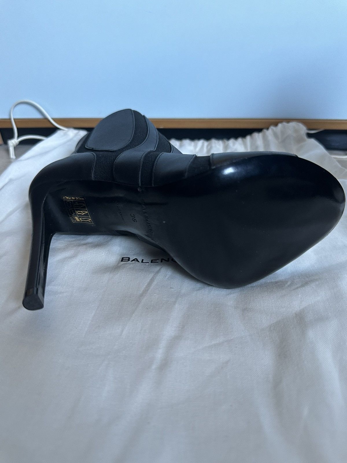Balenciaga Balenciaga Black Leather Heel Open Toe Boots Size US 6 / IT 36 - 4 Thumbnail