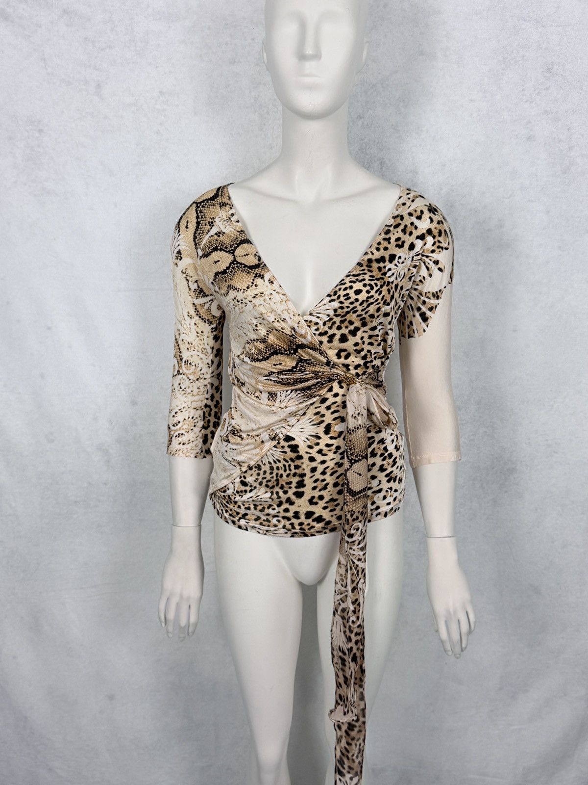 Roberto Cavalli Roberto Cavalli S/S2006 Wraparound Leopard Cardigan Top Size M / US 6-8 / IT 42-44 - 1 Thumbnail