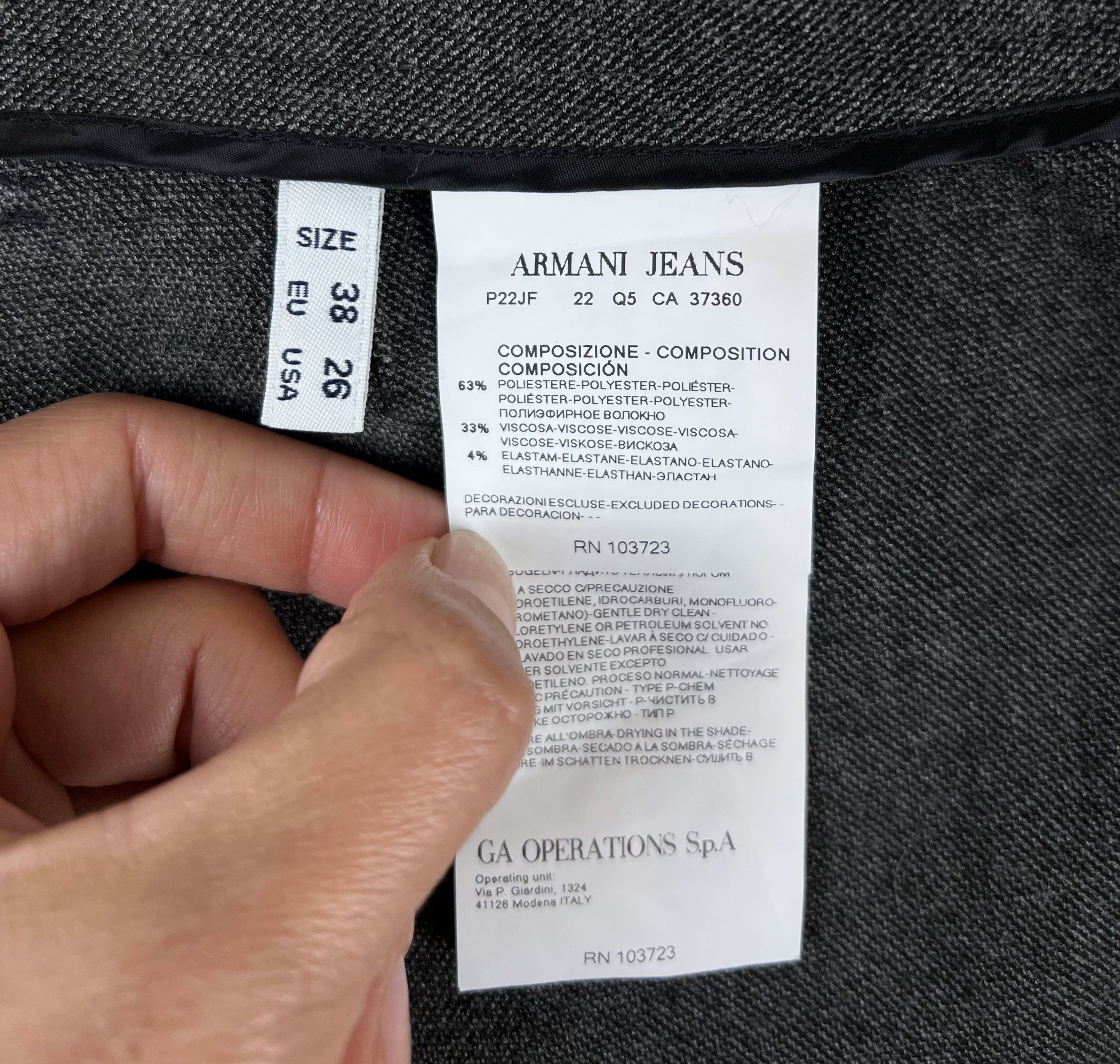 Armani Armani Jeans Dress Pants Tailored Trousers EU38/US26 Size 26" / US 2 / IT 38 - 11 Thumbnail