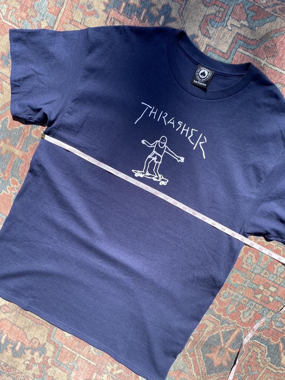 Thrasher Navy and White Thrasher Stick Figure Graphic Print Tee XL Size US XXL / EU 58 / 5 - 5 Thumbnail