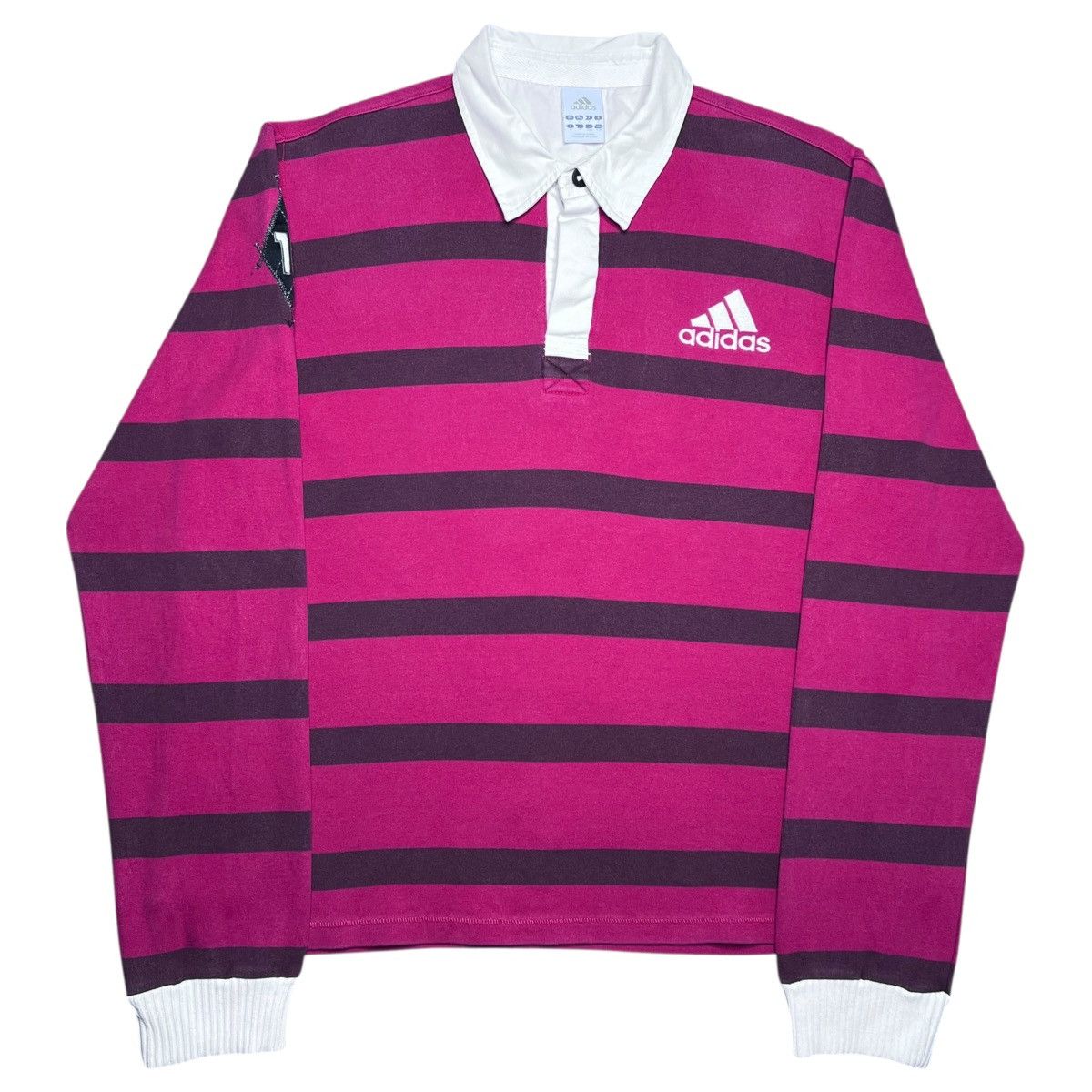 Adidas Vtg 2010 Adidas Striped Number 16 Rugby Long Sleeve Shirt Size US L / EU 52-54 / 3 - 1 Thumbnail