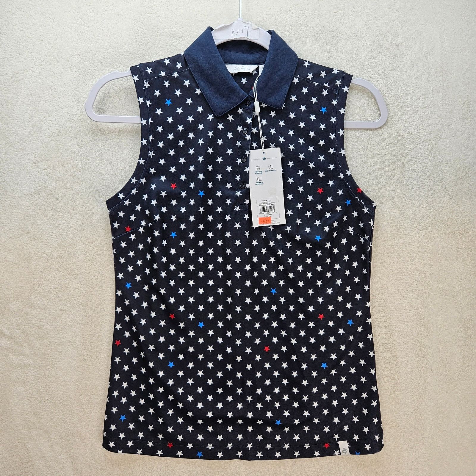 Walter Steiger LADY HAGEN WOMEN'S XS STAR GEO AOP NAVY OPEN BACK SLIT SLEEV Size XS / US 0-2 / IT 36-38 - 1 Thumbnail