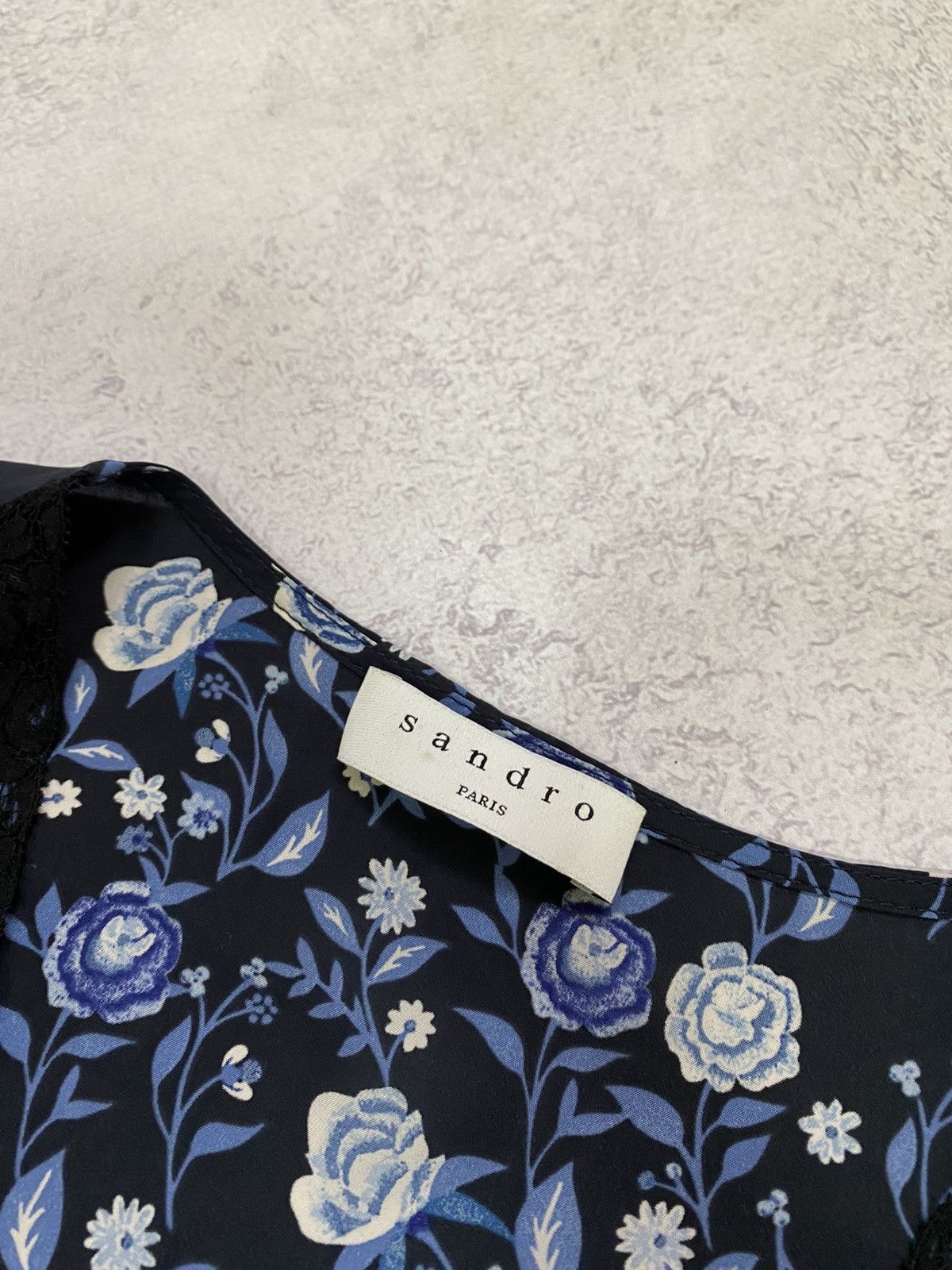 Sandro Sandro Womens Floral Blue Playsuit Size 36 Size XS / US 0-2 / IT 36-38 - 14 Thumbnail