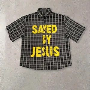 Other Men's Casual Short Sleeve Shirt with "SAVED BY JESUS" Size US M / EU 48-50 / 2 - 1 Thumbnail