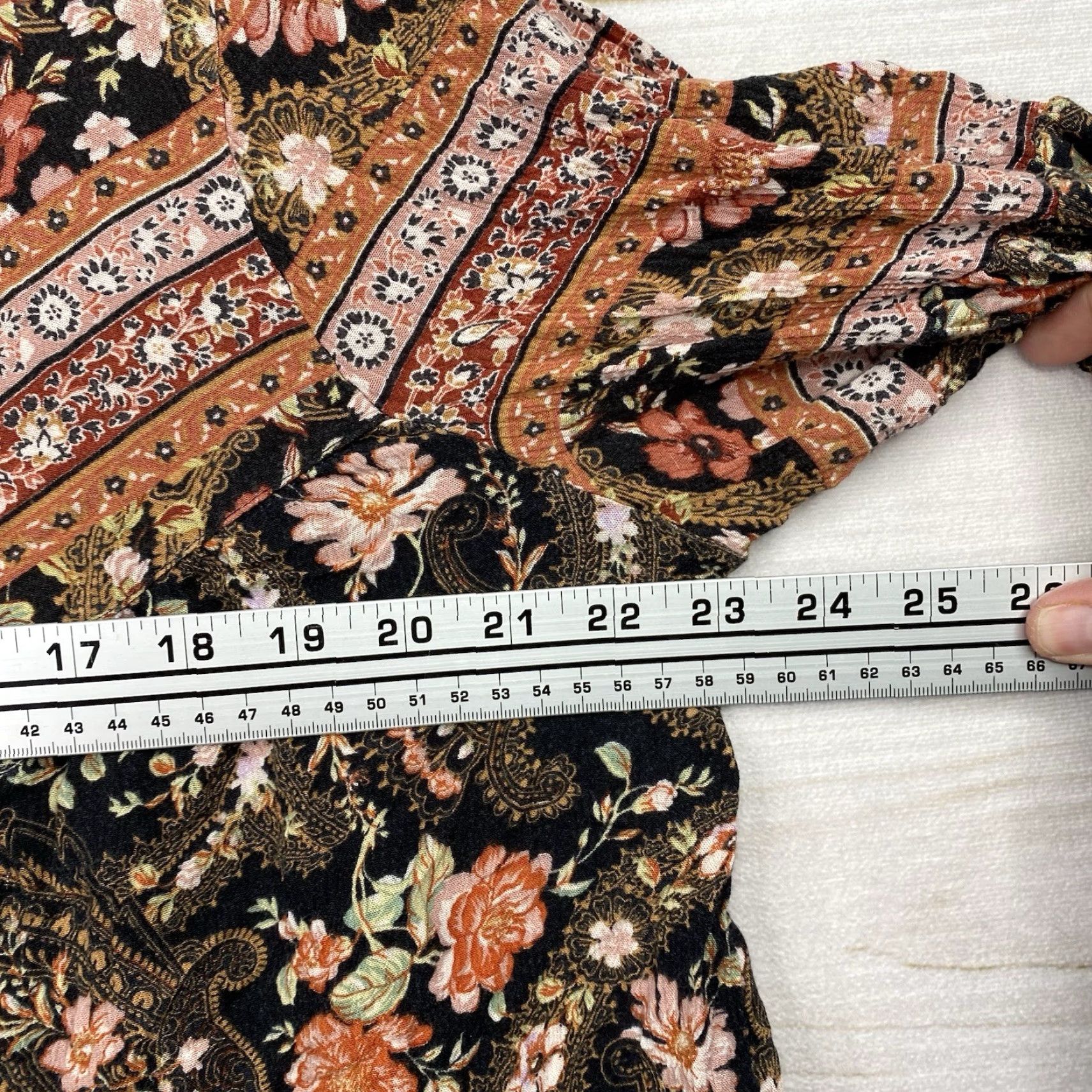 Vintage VINTAGE American Eagle Blouse XL Tassels Floral Lace Up Boho Bohemian Shirt Womens Size XL / US 12-14 / IT 48-50 - 7 Thumbnail
