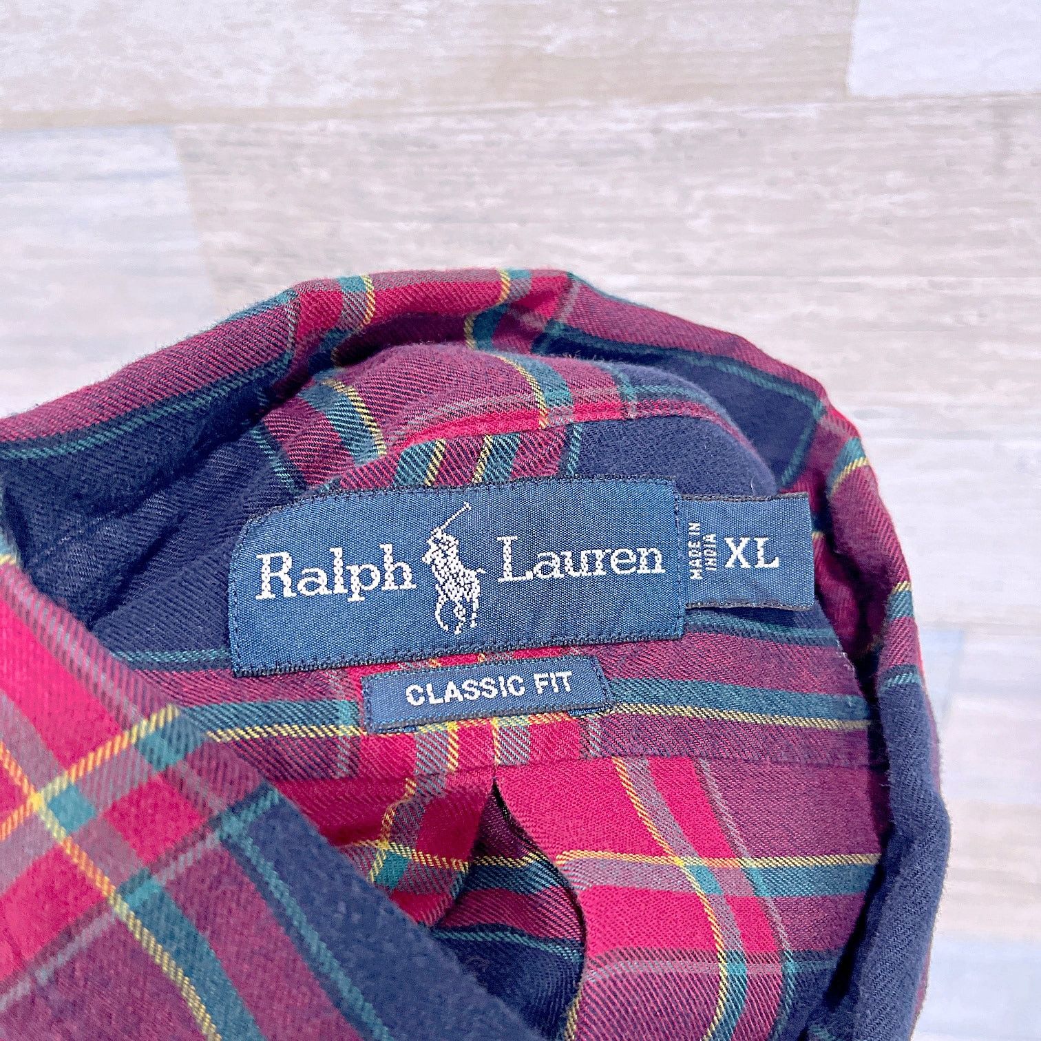 Polo Ralph Lauren POLO Ralph Lauren Flannel Classic Fit Shirt Burgundy Mens XL Size US XL / EU 56 / 4 - 5 Thumbnail