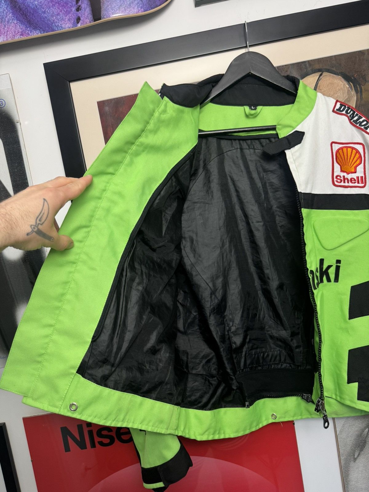 Vintage Vintage Y2k Kawasaki Racing Jacket Hype Rare Green Cordura Size US L / EU 52-54 / 3 - 4 Thumbnail