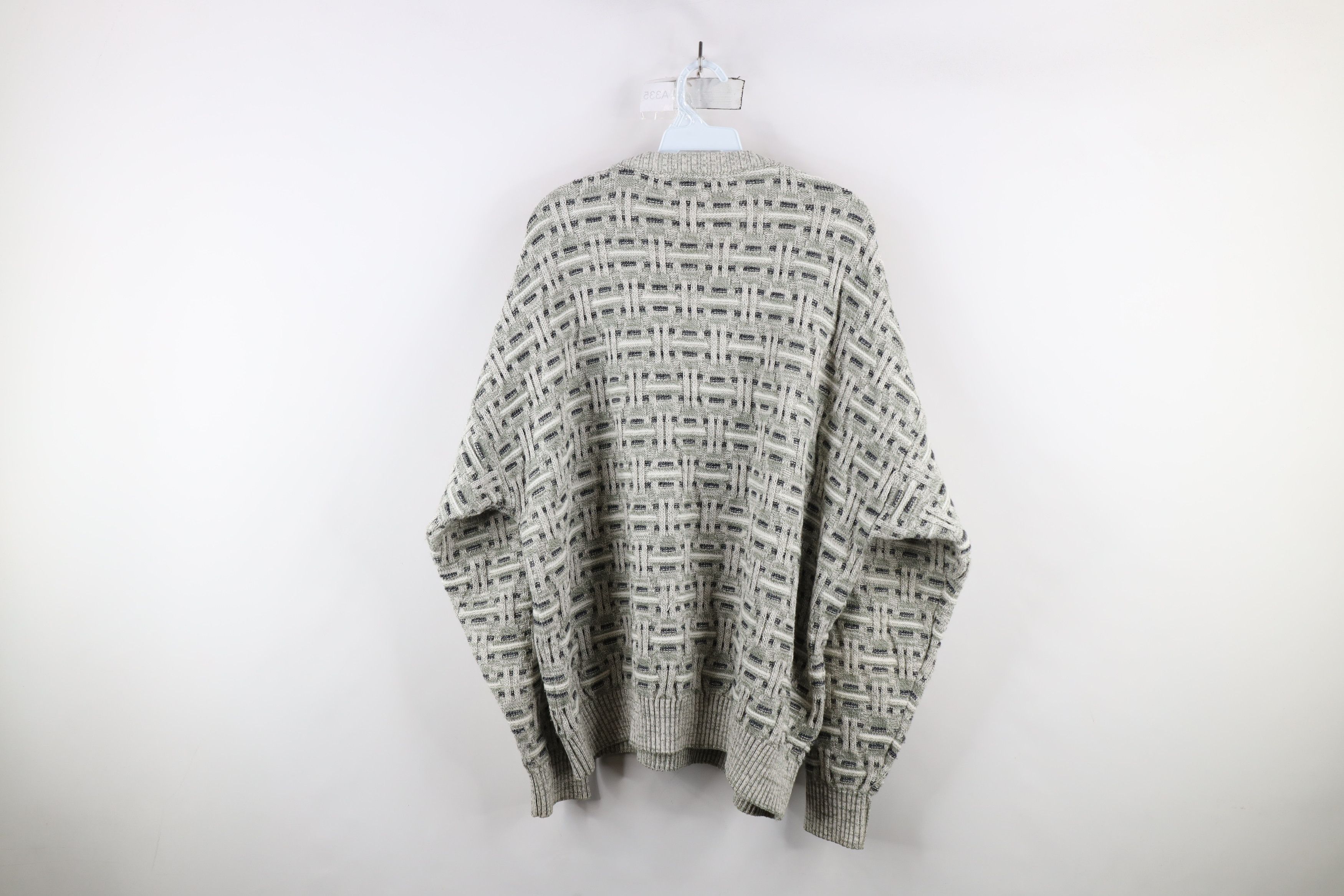 Vintage Vintage 90s Streetwear Cross Weave Knit Crewneck Sweater Size US XXL / EU 58 / 5 - 8 Thumbnail