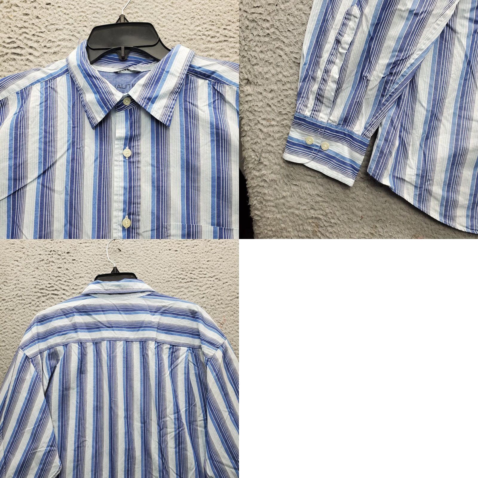 Nautica Nautica Shirt Men XL Multicolor Striped Slim Logo Embroidered Chest Pocket Collar Shirt Size US XL / EU 56 / 4 - 8 Thumbnail