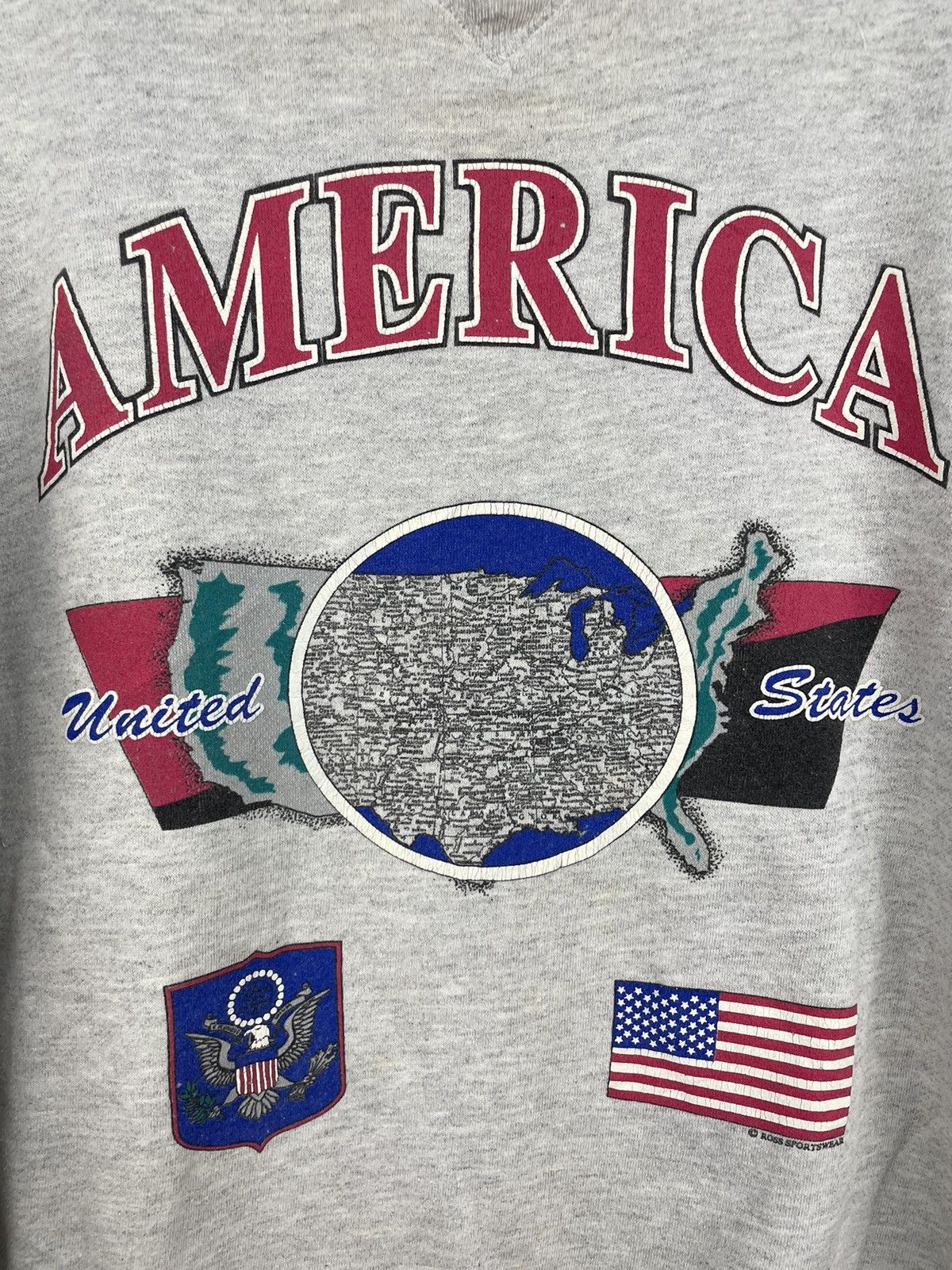 Vintage Vintage 90s America United States sweatshirt Size US L / EU 52-54 / 3 - 4 Thumbnail