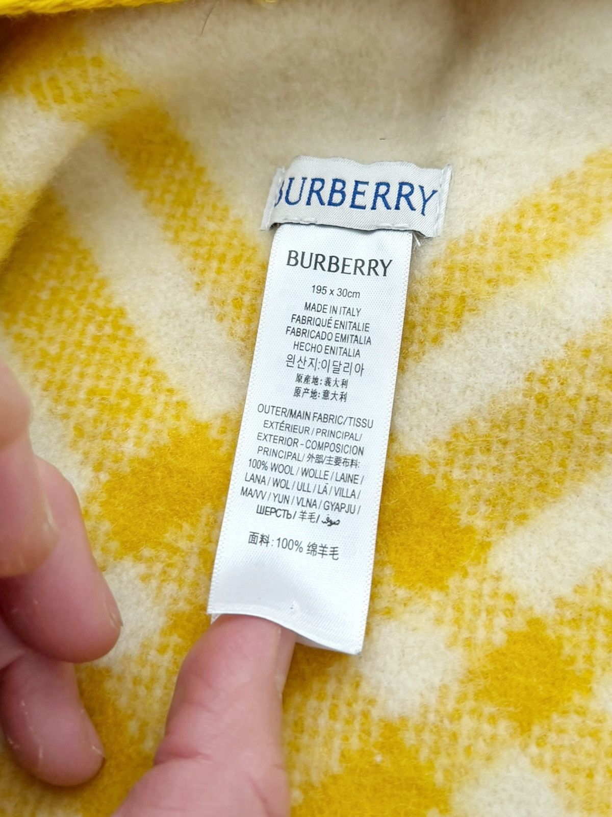 Burberry $1300 Yellow Check Hooded Wool Scarf Size ONE SIZE - 9 Thumbnail