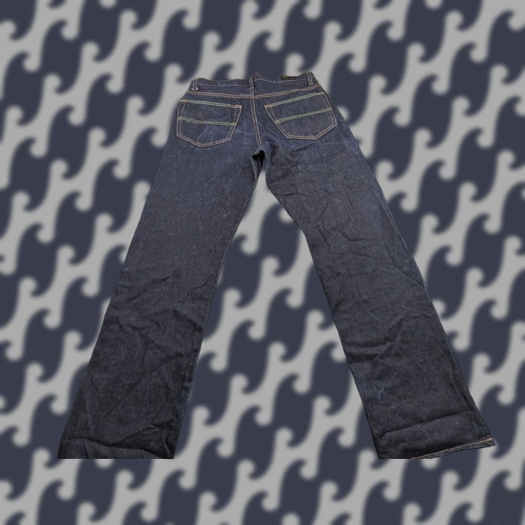Vintage VINTAGE Freddies of Pinewood Mens Jeans W32 L33 Distressed Button Fly Dark Blue Size US 33 - 1 Thumbnail