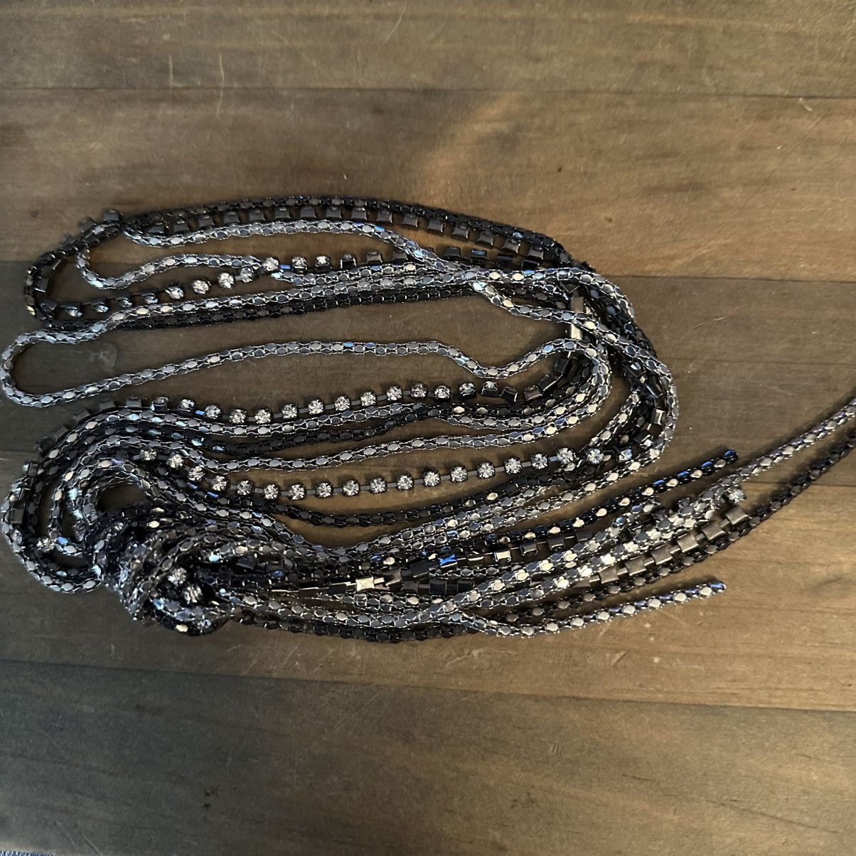 Other Long multi strand rhinestone & chain knotted tassel necklace Size ONE SIZE - 2 Thumbnail