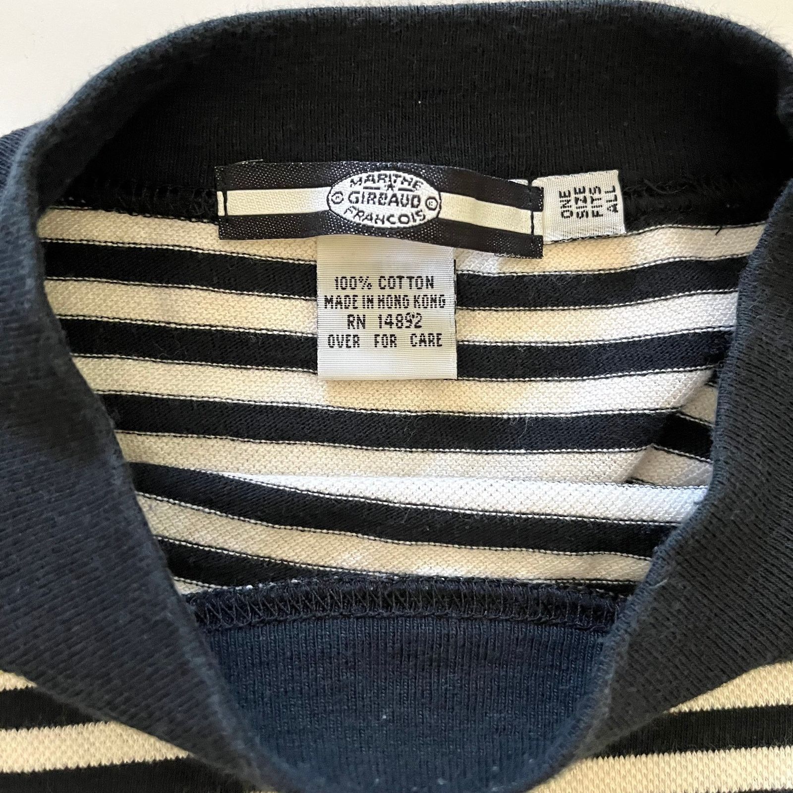 Marithe + Francois Girbaud × Vintage 1990s Marithe Francois Girbaud Black White Stripe Knit Top Size US L / EU 52-54 / 3 - 3 Thumbnail