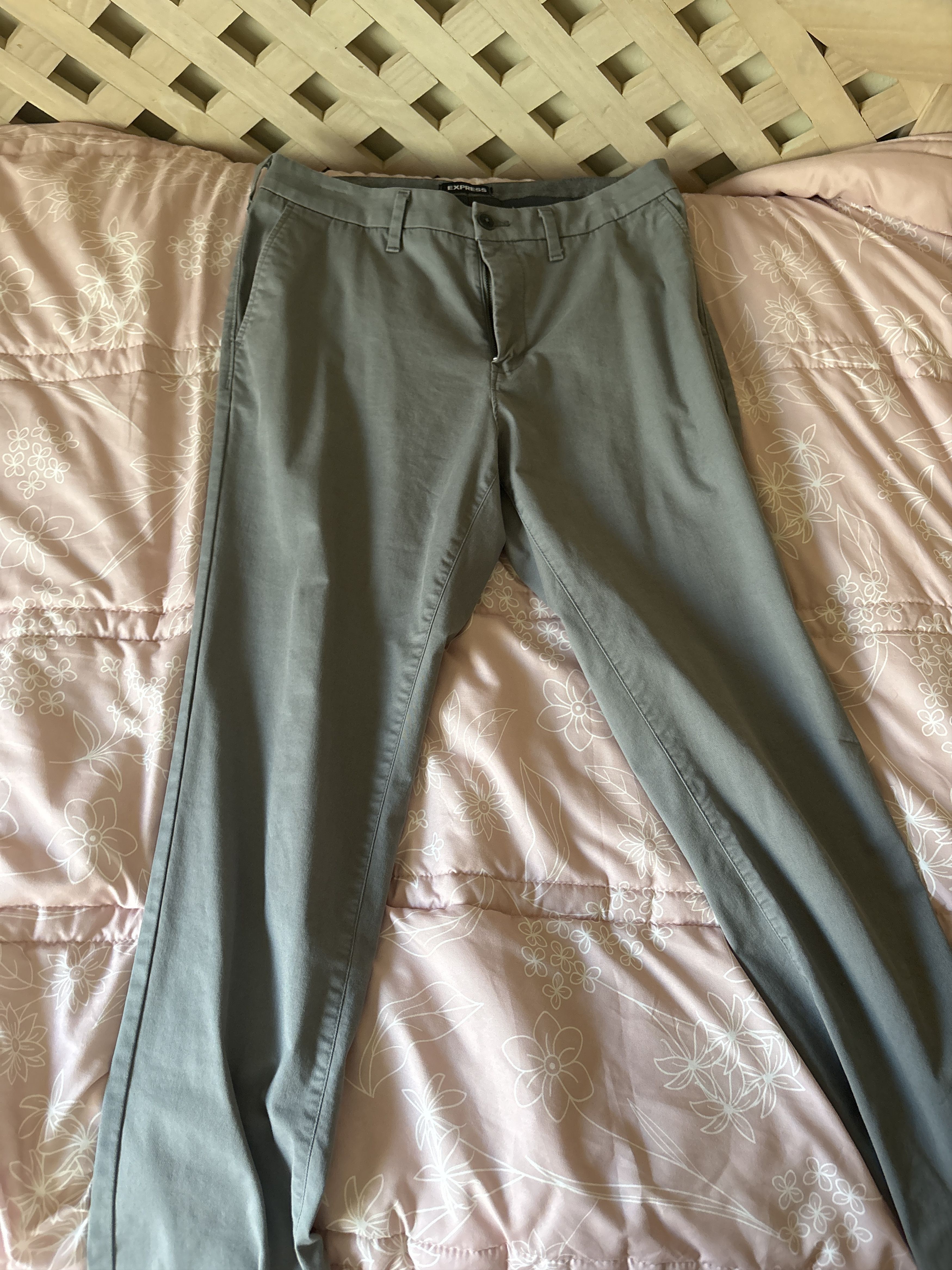 Express Express Men’s Chinos Light Green Casual Pants Size US 34 / EU 50 - 1 Thumbnail