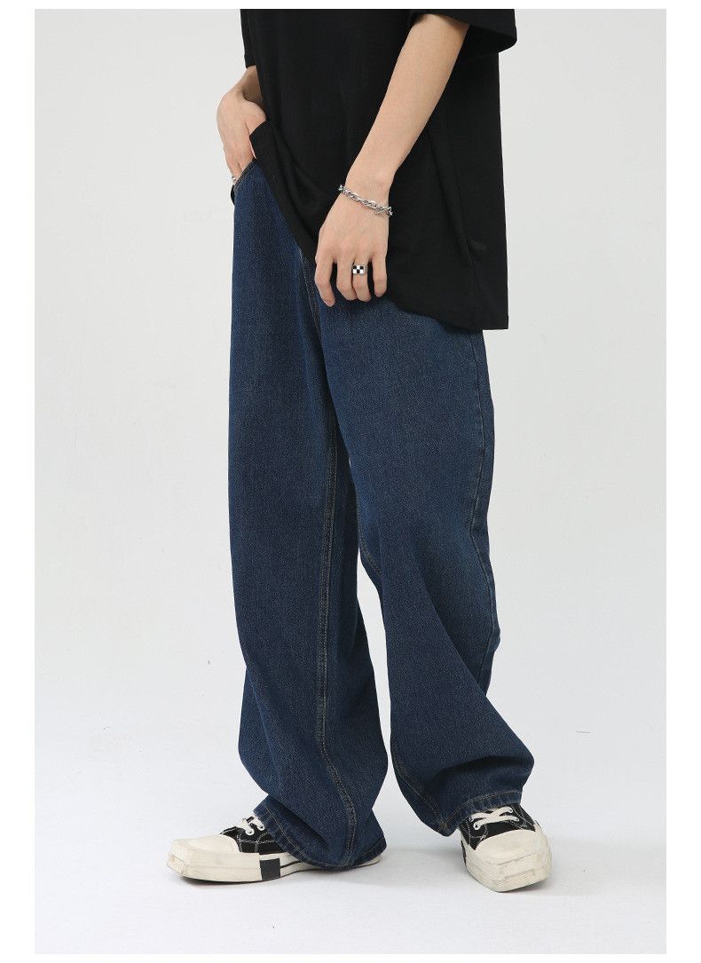 Japanese Brand × Jean Dark blue Japanese retro loose casual washed straight jeans Size US 32 / EU 48 - 2 Thumbnail