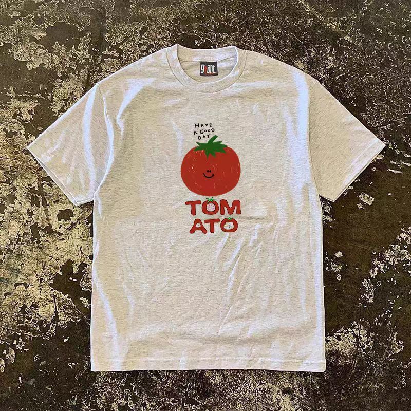 Vintage Tomato pattern gray casual vintage cotton t-shirt Size US M / EU 48-50 / 2 - 1 Thumbnail