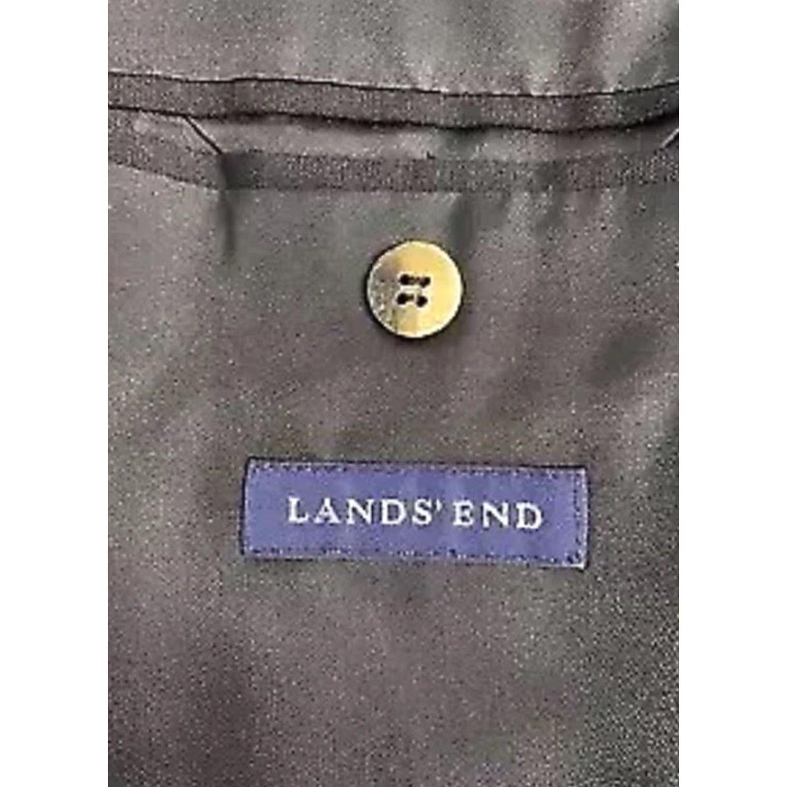 Lands' End VINTAGE Lands' End Blazer Black Wool 2 Button Single-Breasted Notch Lapel Mens 40R Size 40R - 4 Thumbnail