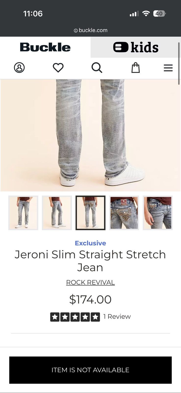 Rock Revival Rock Revival Jeroni Slim Straight Jeans Size US 36 / EU 52 - 5 Thumbnail