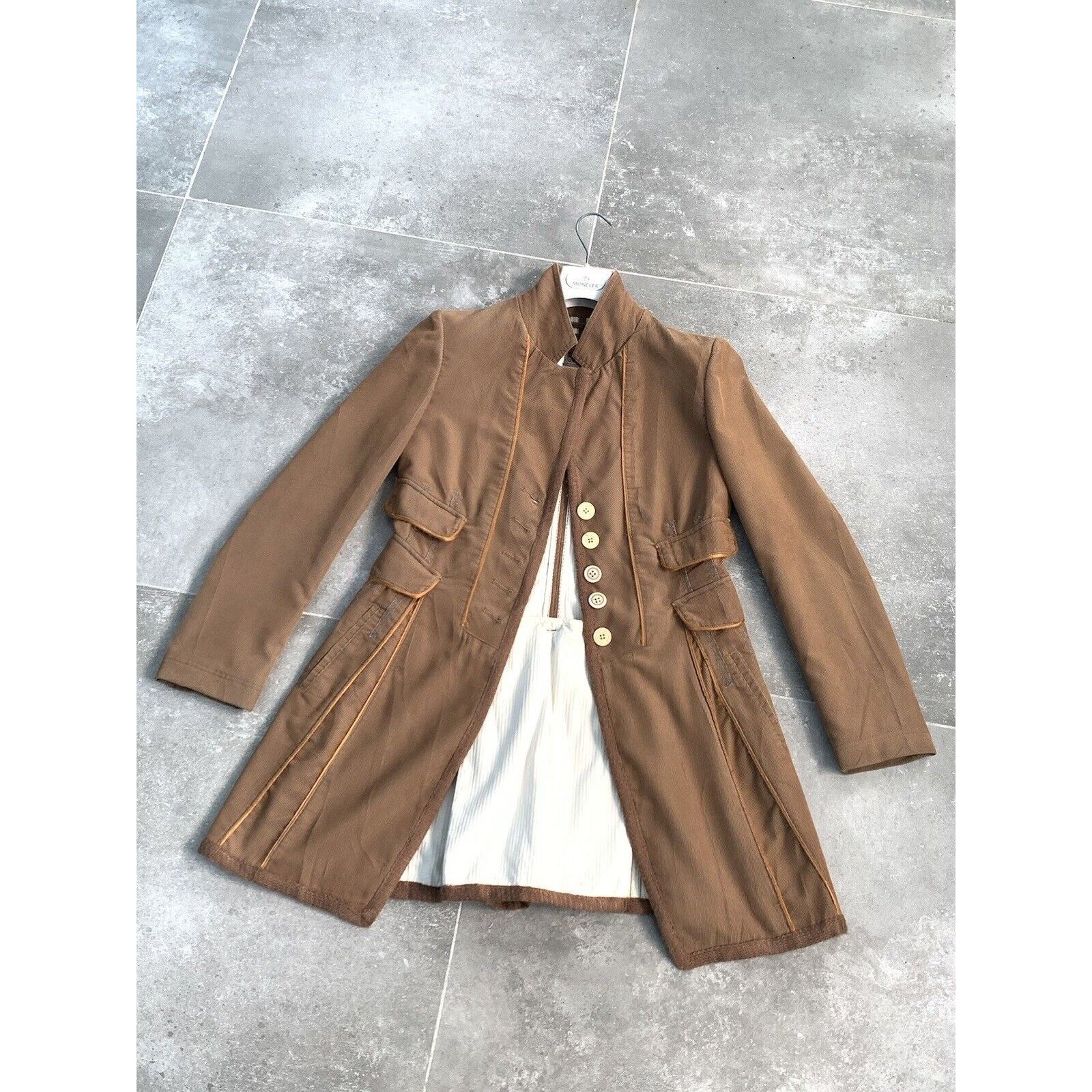 Designer × Marithe + Francois Girbaud MARITHE FRANCOIS GIRBAUD Corduroy Trench Coat UK 10 EU 38 SM Size M / US 6-8 / IT 42-44 - 14 Thumbnail