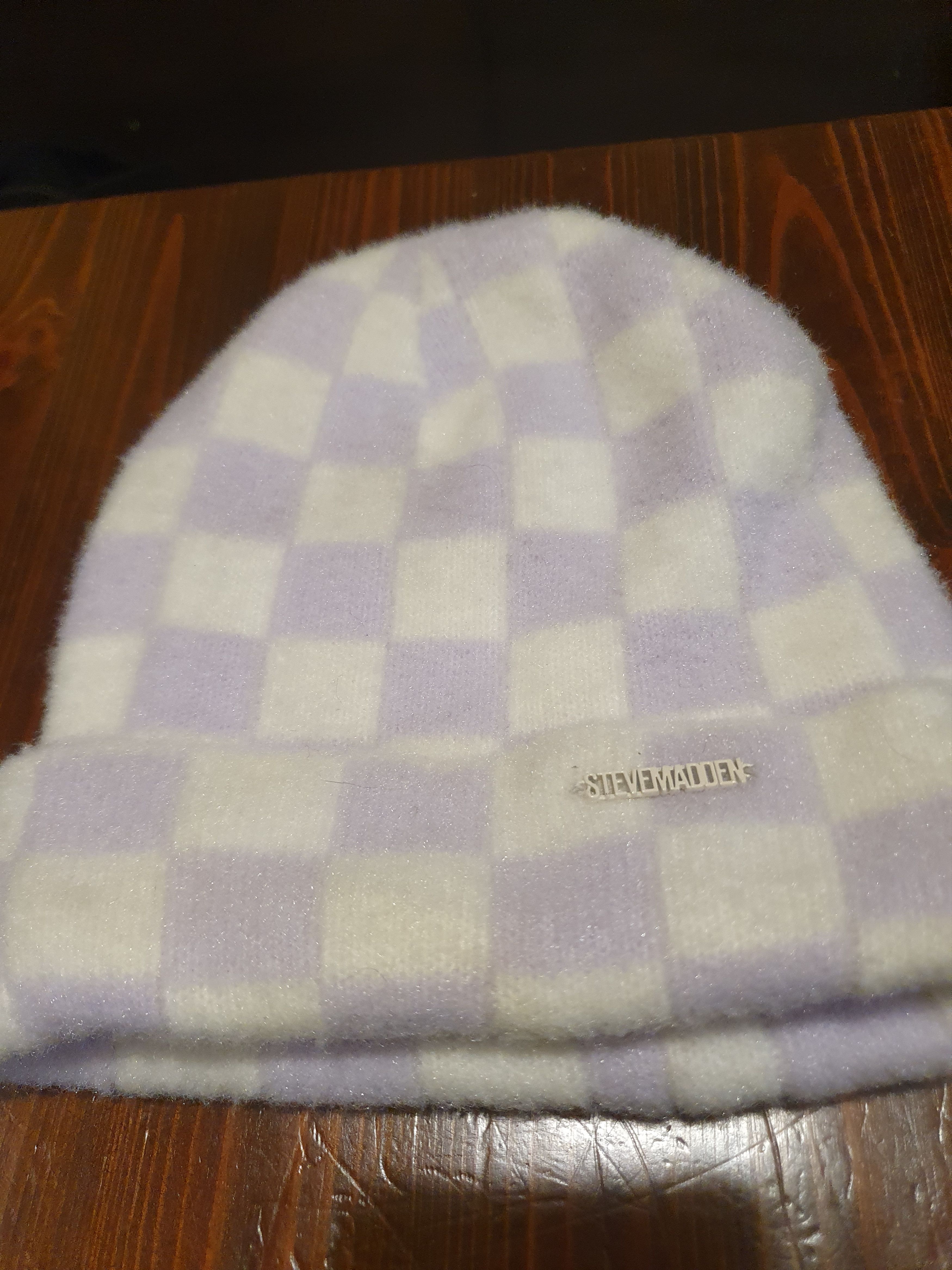 Steve Madden Steve Madden Checkered Cuff Beanie Winter Hat Size ONE SIZE - 5 Thumbnail