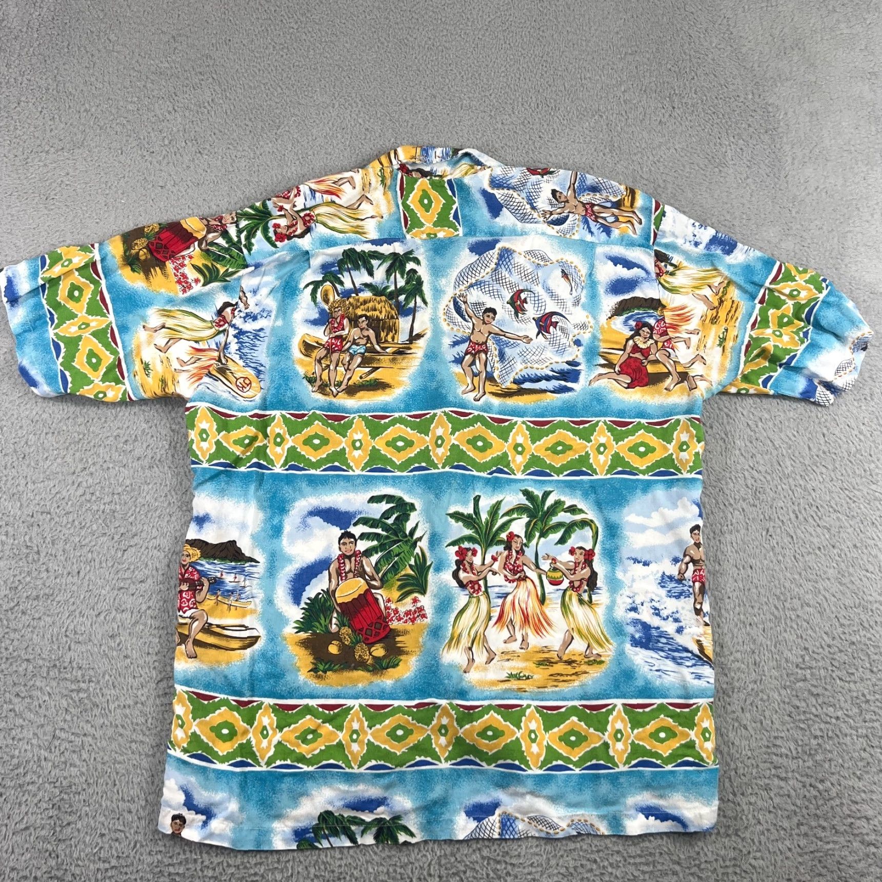 Vintage VINTAGE Joe Kealoha Hawaiian Shirt Mens Medium Short Sleeve Floral Aloha 90s Blue Lightweigh Size US M / EU 48-50 / 2 - 6 Thumbnail
