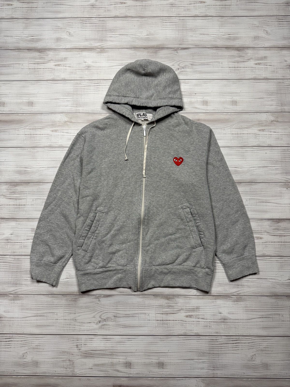 Comme des Garcons PLAY Crazy Big Logo Comme Des Garçons Play Zip Hoodie Size XL / US 12-14 / IT 48-50 - 2 Thumbnail