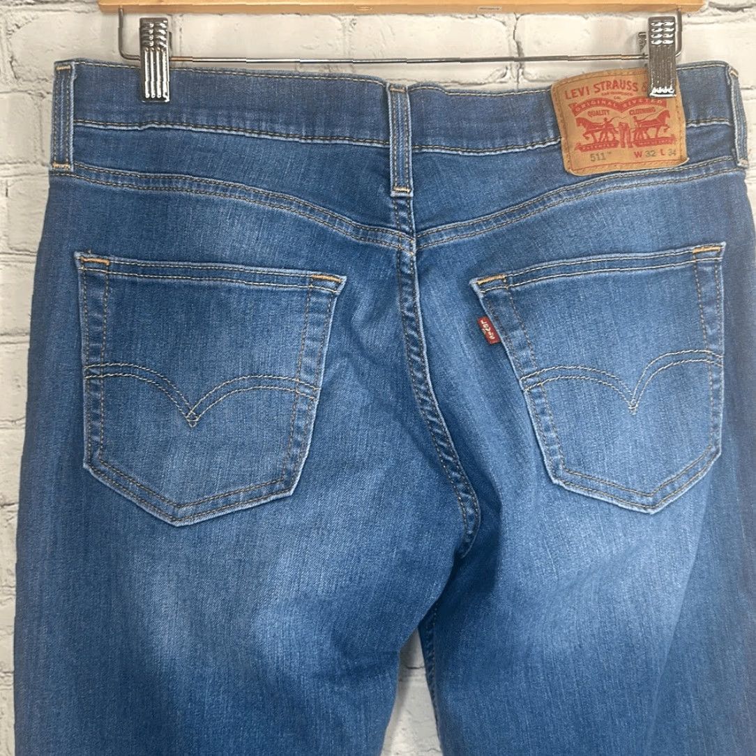Levi's VINTAGE Levi’s 511 Mens Straight Jeans - Blue, Regular, W32 L34 Lightweight, 32 x 34, Men, Jeans, 511, Straight, Lightweight, Blue, 90s? Size US 32 / EU 48 - 5 Thumbnail