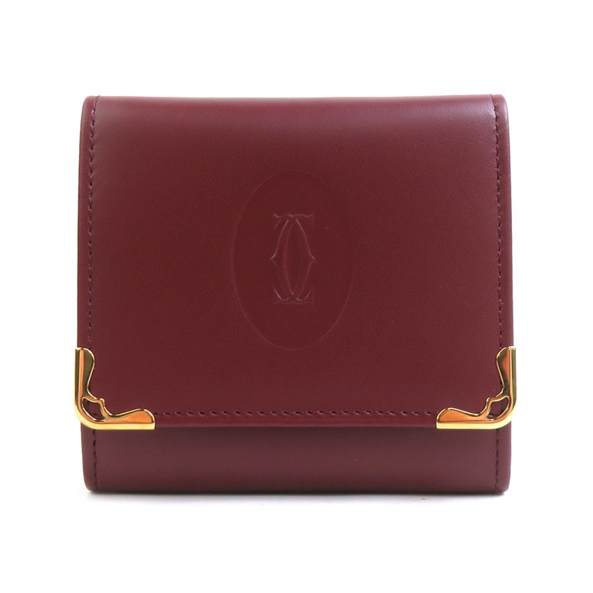 Cartier Cartier Must Line Leather Wallet/Coin Case, Bordeaux, Men's/Women's, H31639a Size ONE SIZE - 1 Thumbnail