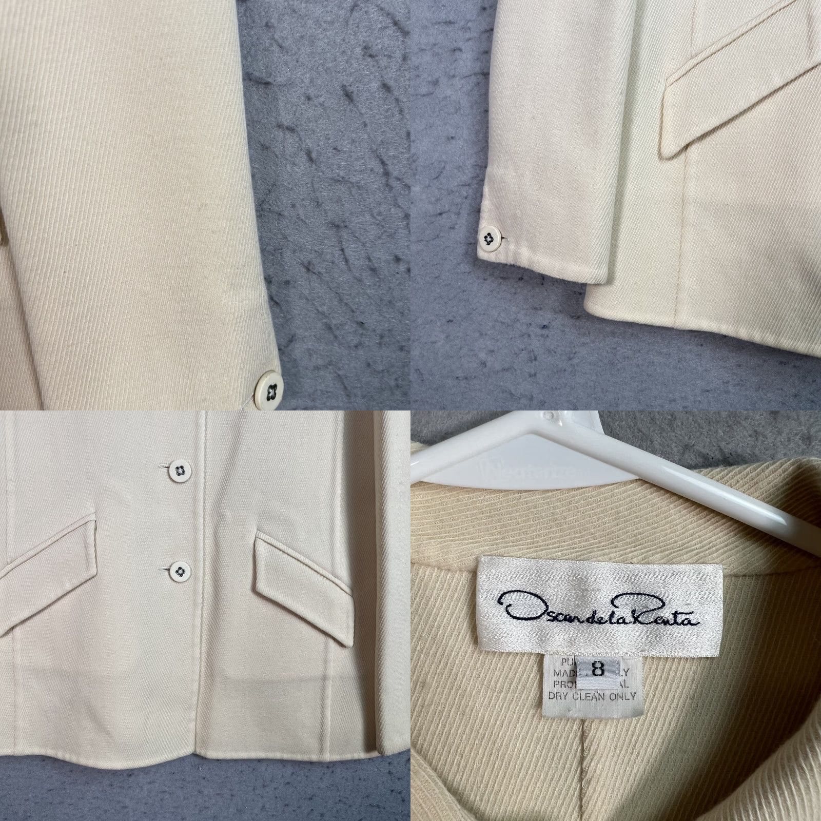 Oscar De La Renta Oscar de la Renta Jacket Womens 8 Wool Ivory Button UK Italy Made in Italy Vintage No Size M / US 6-8 / IT 42-44 - 8 Thumbnail