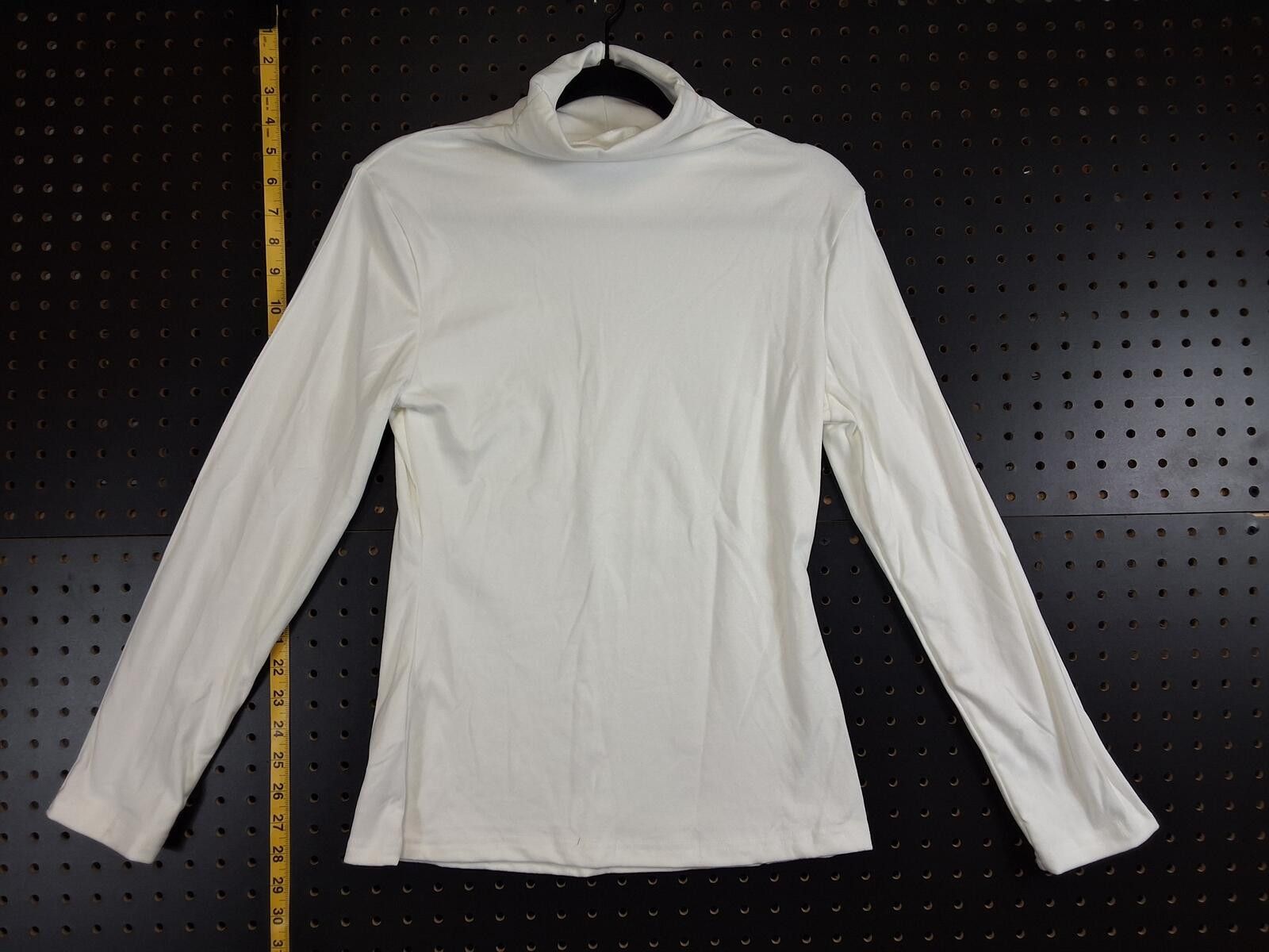 Other Elegant Cream Long Sleeve Turtleneck Top - Large Size L / US 10 / IT 46 - 1 Thumbnail