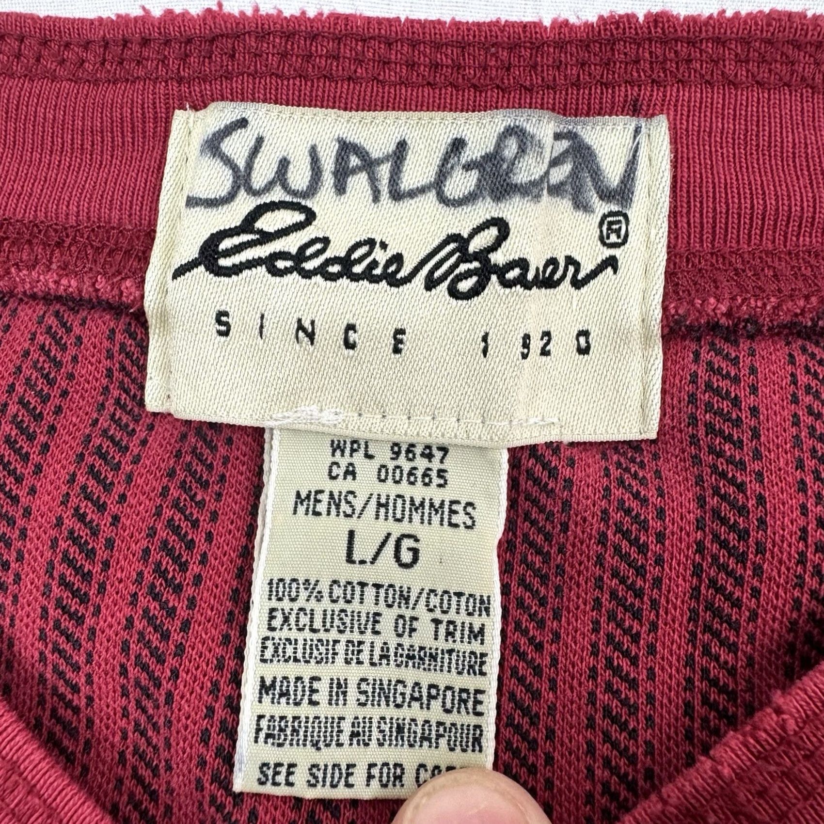 Eddie Bauer VINTAGE Eddie Bauer Henley Shirt Adult Large Striped Button Up Outdoor Hipster Men Long Sleeve Red Cotton 90s Y2K Hipster 90s Mens Size US L / EU 52-54 / 3 - 3 Thumbnail
