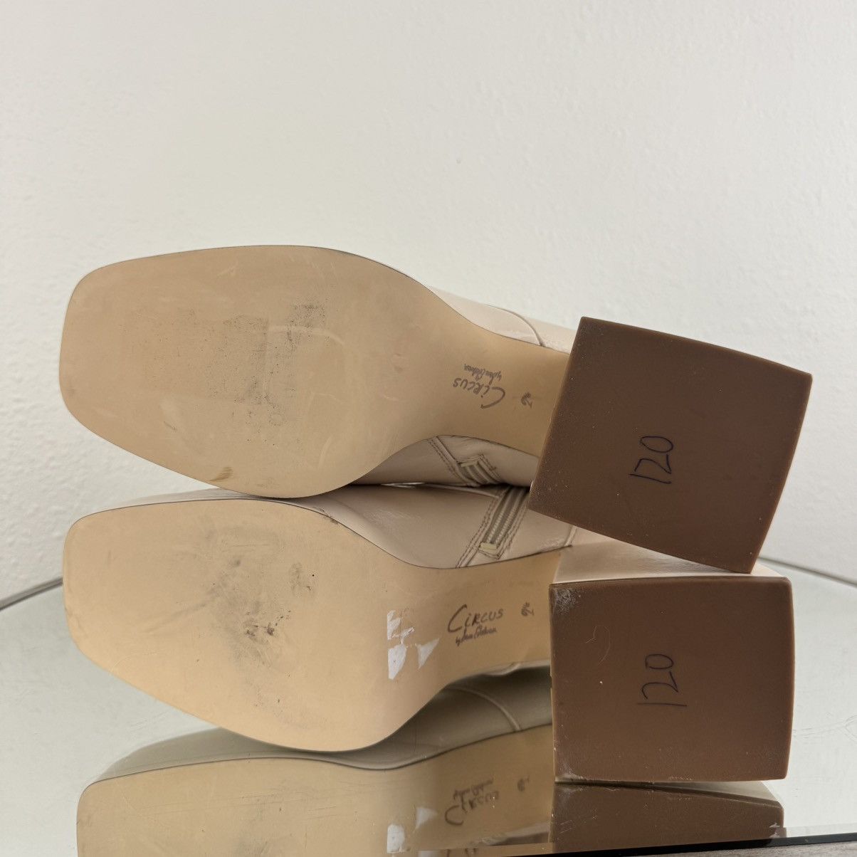 Sam Edelman SAM EDELMAN Nude Patent Leather Karter Platform Ankle Boots Size US 9.5 / IT 39.5 - 16 Thumbnail