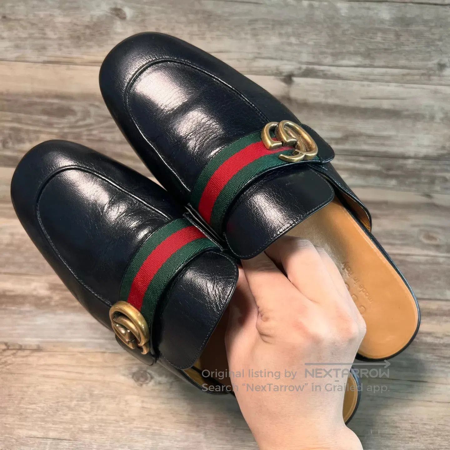 Gucci Black Leather Slip-On Mules. Size US 8.5 / EU 41-42 - 5 Thumbnail