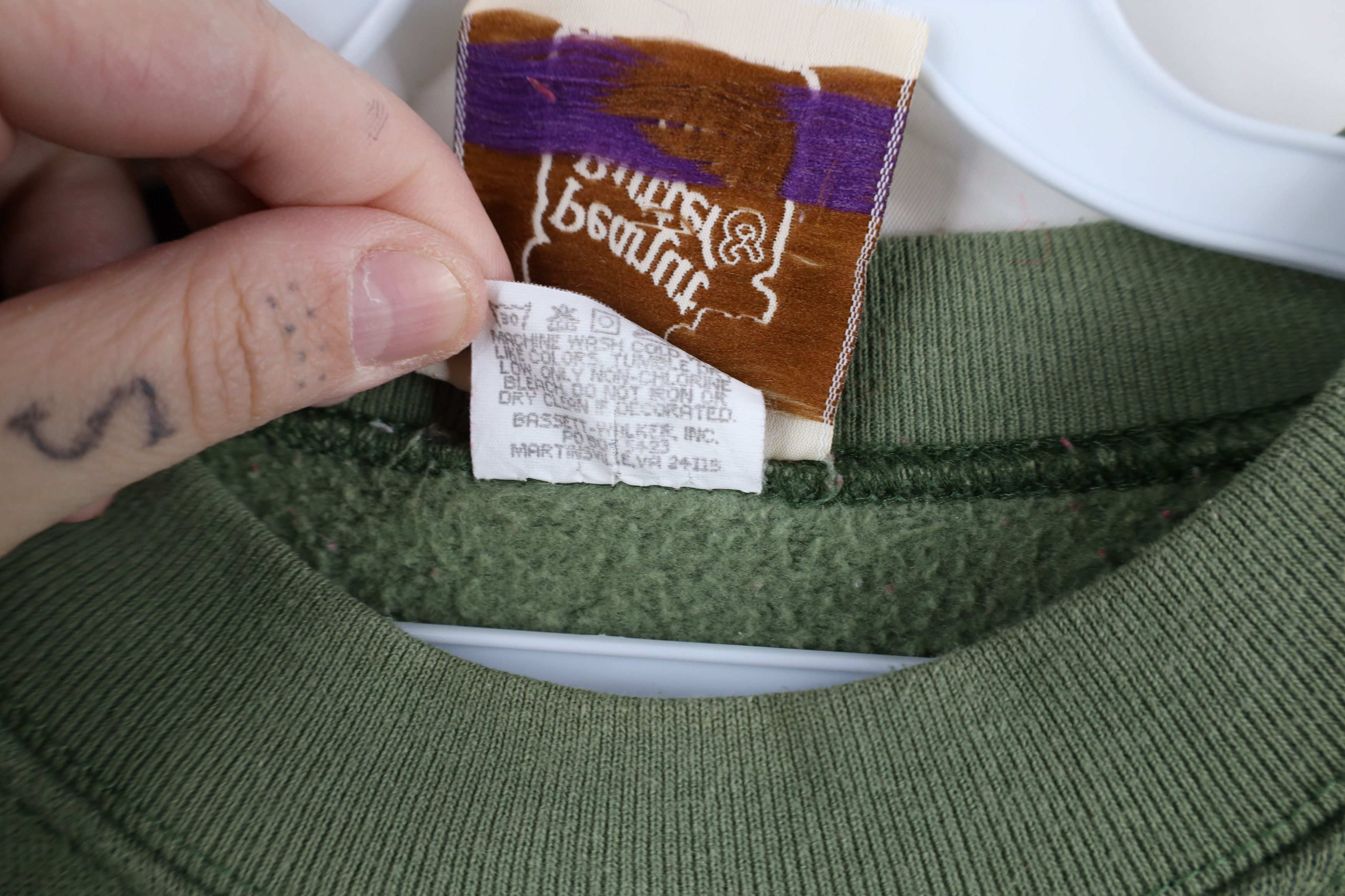 Vintage Vintage 90s Streetwear Nature Butterfly Sweatshirt Green USA Size M / US 6-8 / IT 42-44 - 10 Thumbnail
