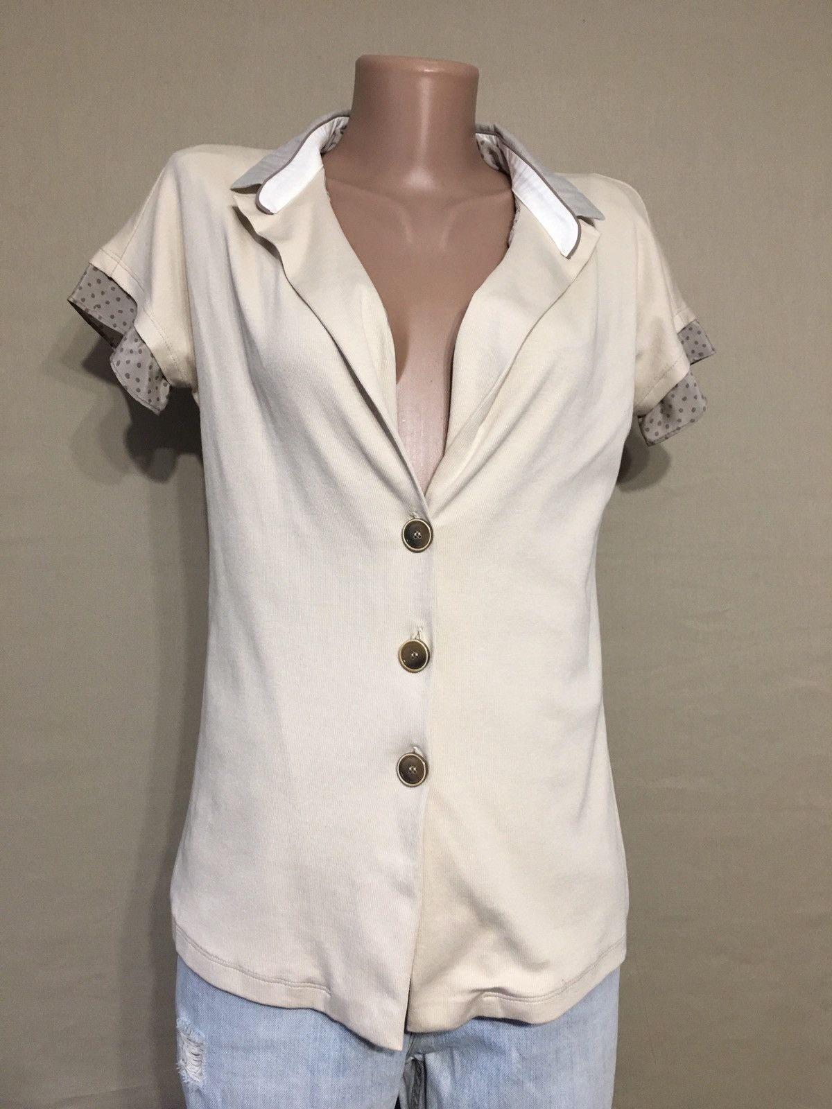 Fabiana Filippi Fabiana Filippi Cotton Silk Designer Blouse Size L EU40 Size L / US 10 / IT 46 - 1 Thumbnail
