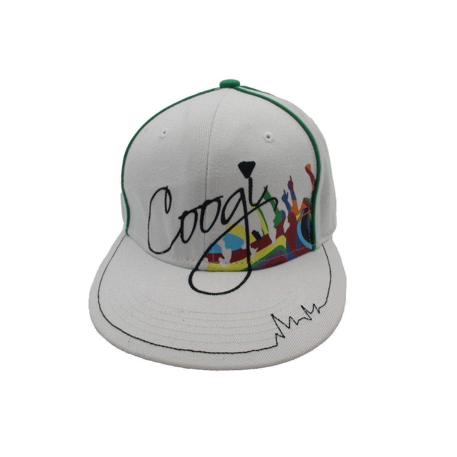 Coogi Coogi Hat Cap Fitted Mens 7 3/4 White Colorful Graphic Twill Size ONE SIZE - 1 Thumbnail
