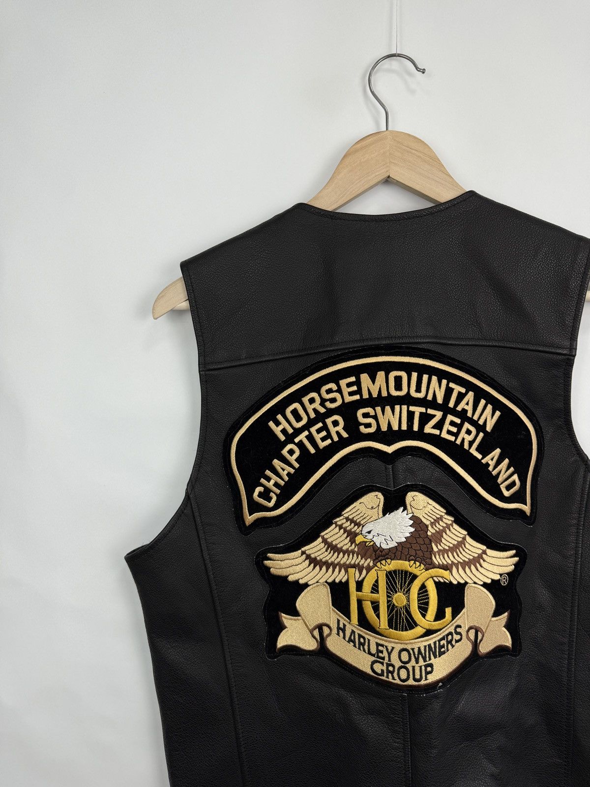 Harley Davidson 🇨🇭Vintage Harley Davidson Switzerland Leather Vest Choppers Size US L / EU 52-54 / 3 - 18 Thumbnail