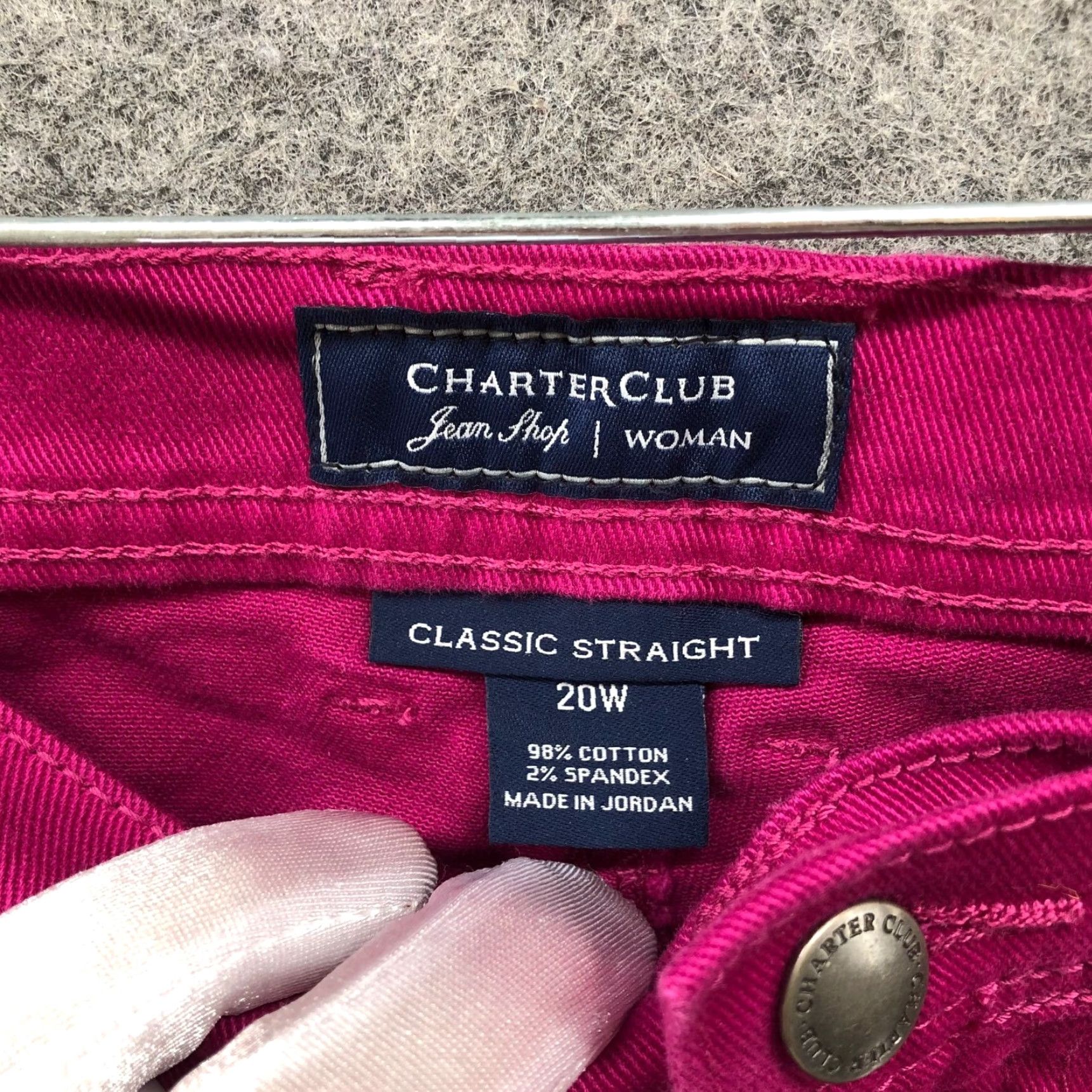 Charter Club Charter Club Jeans Ladies 20W Pink Slimming High Rise 5-Pocket Cotton Denim NWT Straight Leg Womens Jeans Size 42" / US 20 - 5 Thumbnail