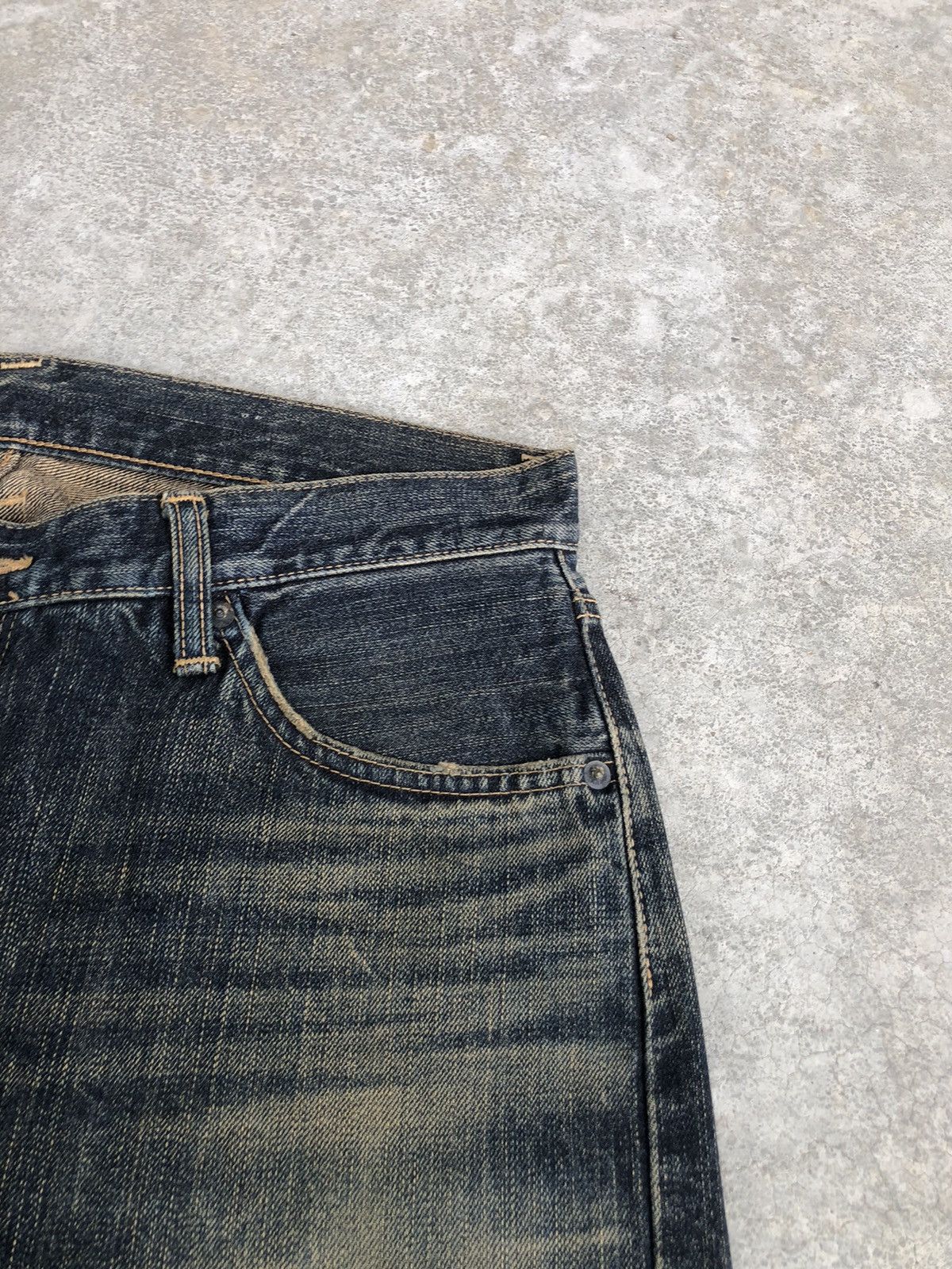 If Six Was Nine Japanese Edwin 505s Flared Jeans Mudwash Distressed Denim Size US 32 / EU 48 - 16 Thumbnail