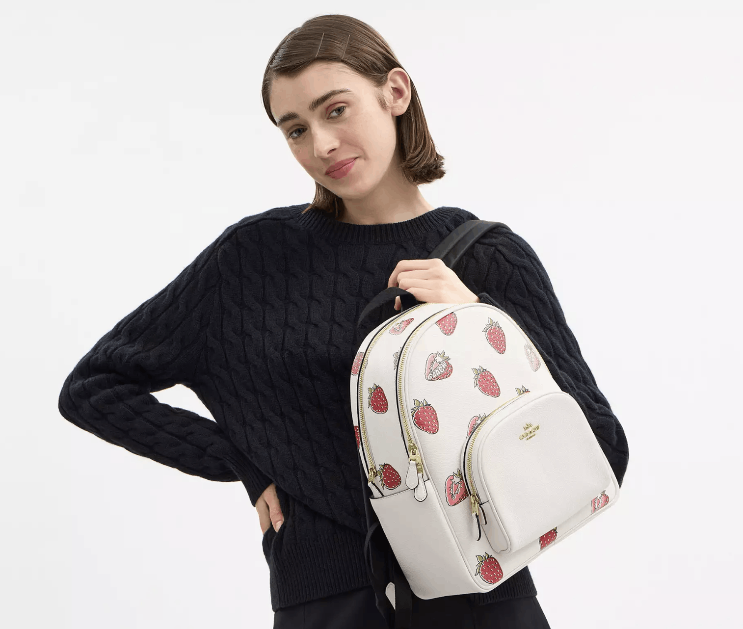 Coach Court Backpack With Strawberry Print CAS94 Size ONE SIZE - 7 Thumbnail