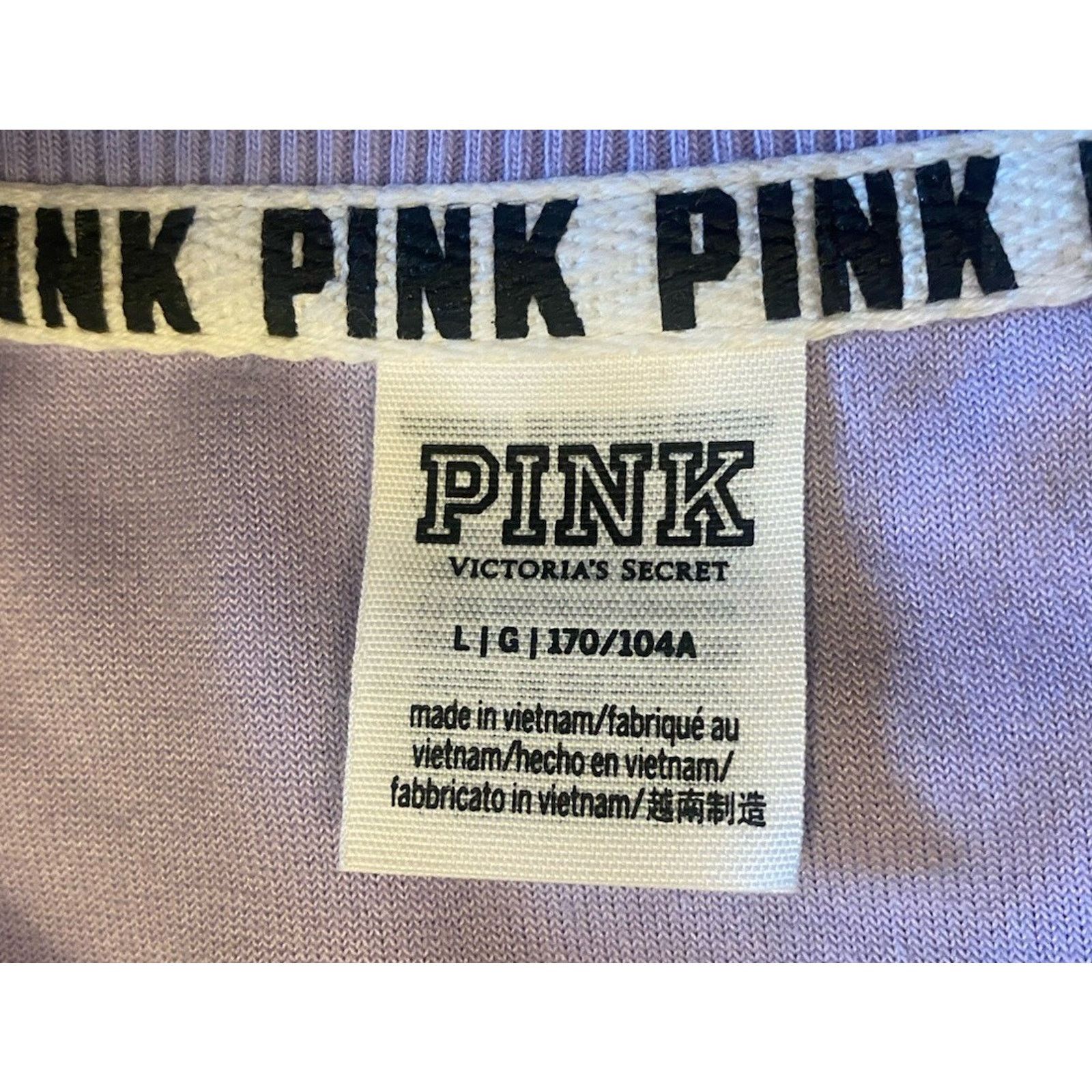 Victoria's Secret Victoria’s Secret PINK Fuzzy Sweatshirt Women’s Large Violet Size L / US 10 / IT 46 - 2 Thumbnail