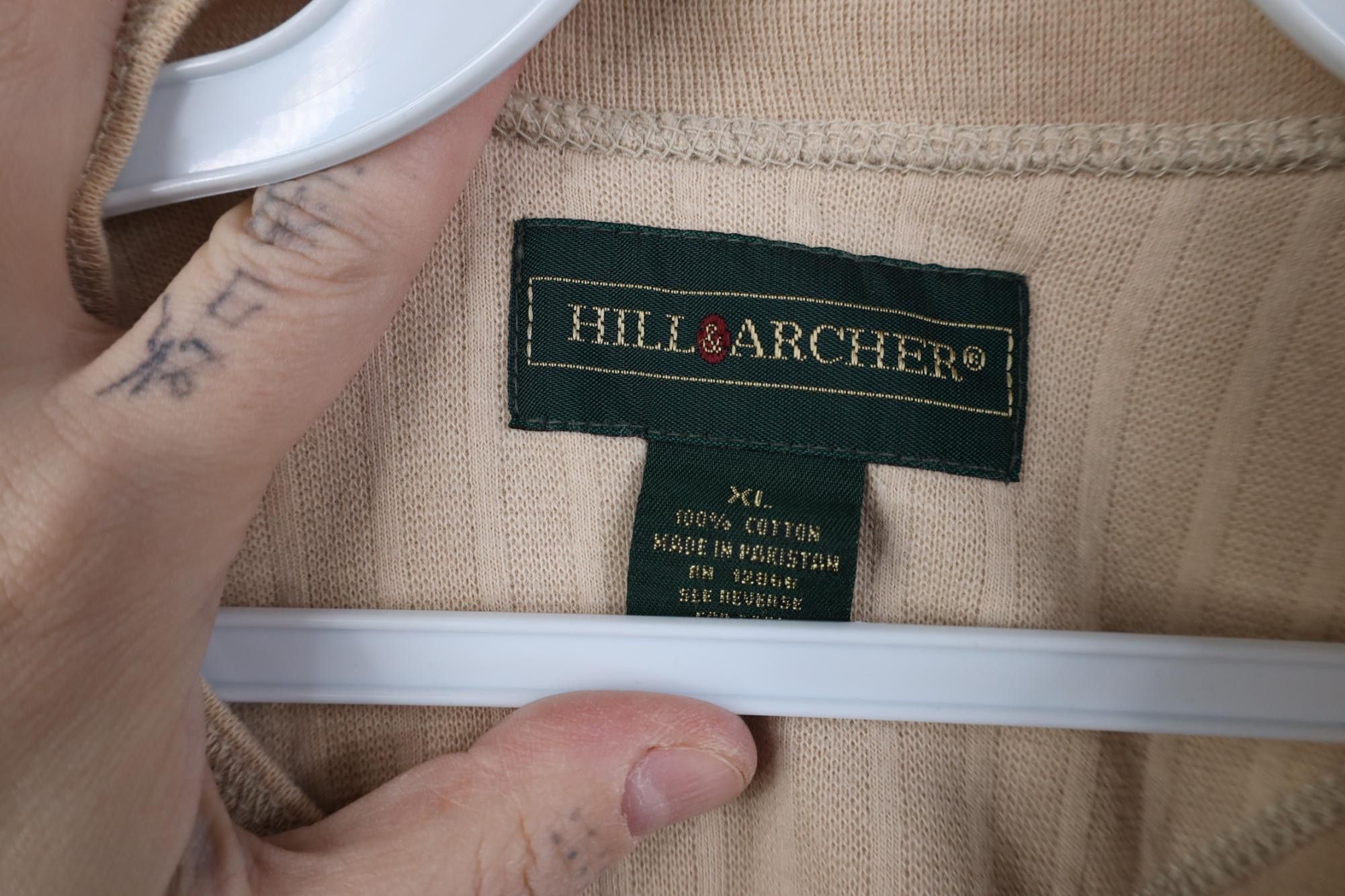 Vintage Vintage 90s Streetwear Ribbed Knit Henley T-Shirt Beige Size US XL / EU 56 / 4 - 5 Thumbnail