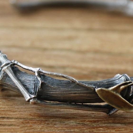 Handmade × Jewelry Handmade Retro Brass Bamboo Bracelet Size ONE SIZE - 3 Thumbnail
