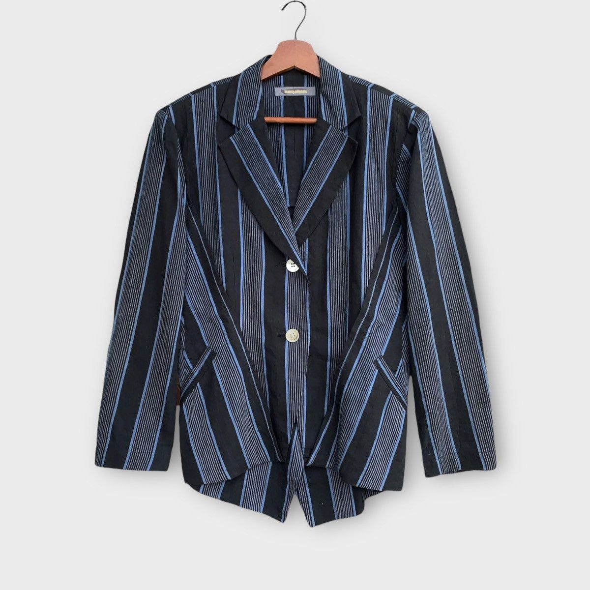 Issey Miyake 80s ISSEY MIYAKE ASYMMETRICAL STRIPED HEMP ARCHIVE WOMENS Size M / US 6-8 / IT 42-44 - 1 Thumbnail