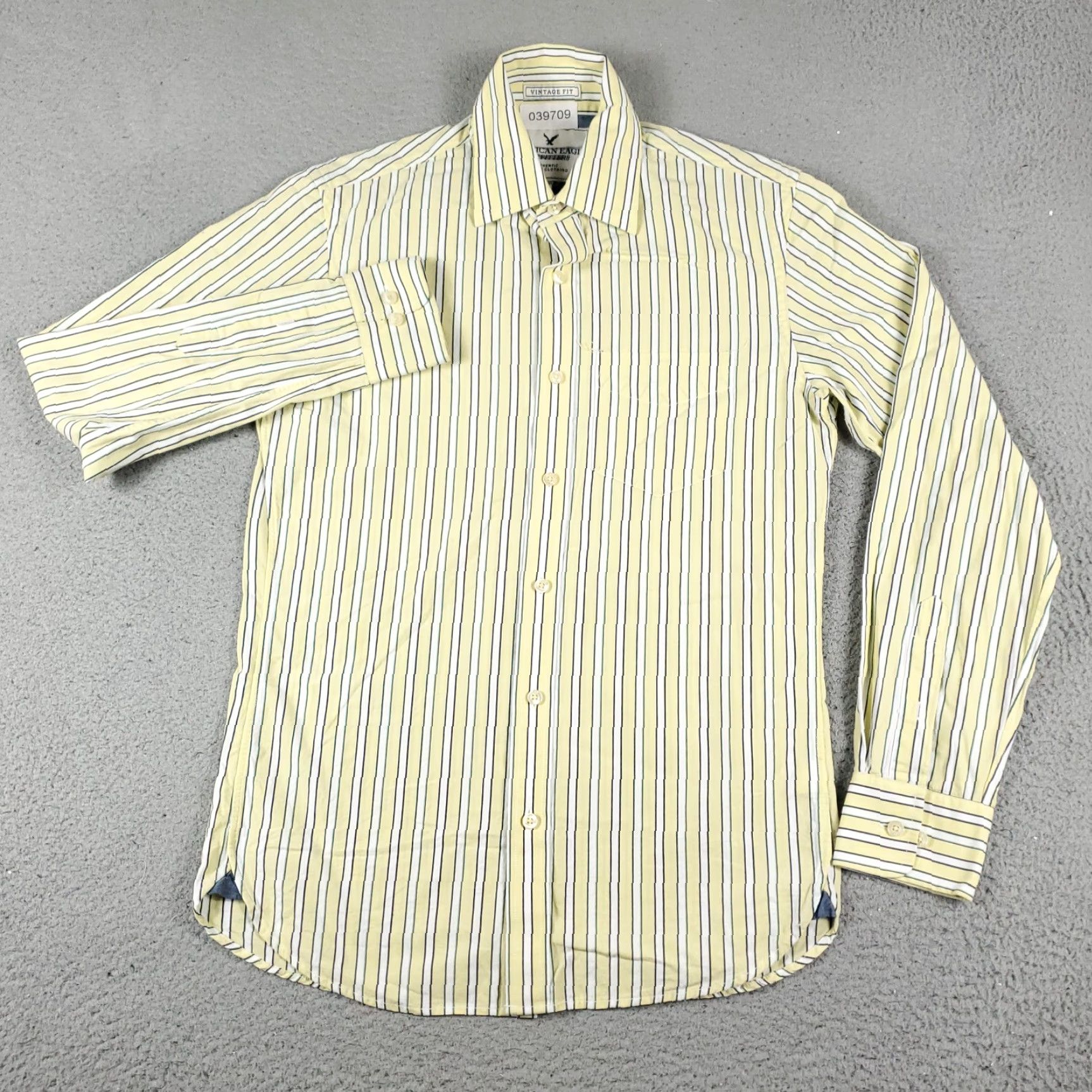 American Eagle Outfitters American Eagle Outfitters Yellow Striped Button-Up Shirt Mens XS Long Sleeve Casual Size US XS / EU 42 / 0 - 2 Thumbnail
