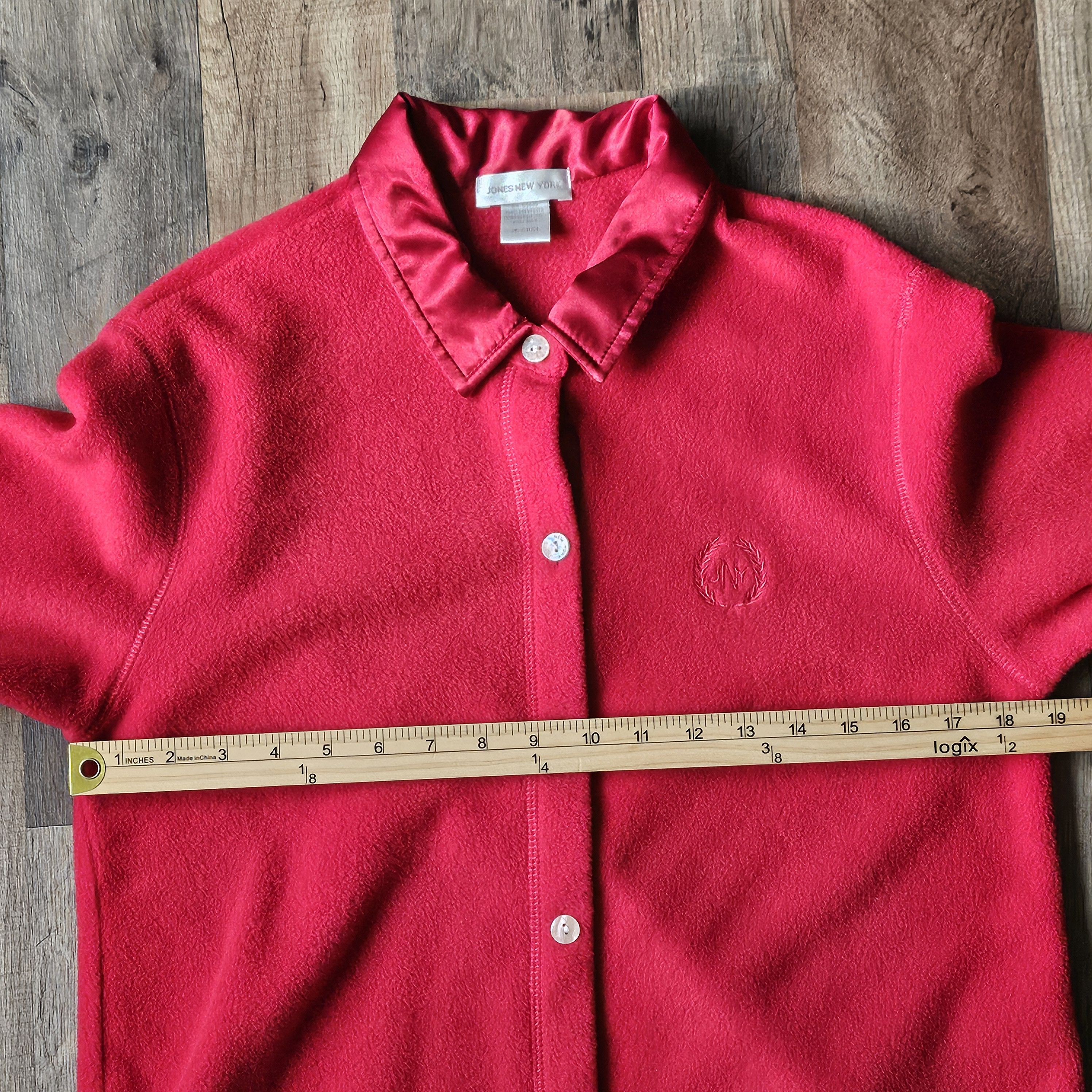 Jones New York × Vintage Vtg Jones New York Sport Women Fleece Button Down Shirt Size M / US 6-8 / IT 42-44 - 6 Thumbnail