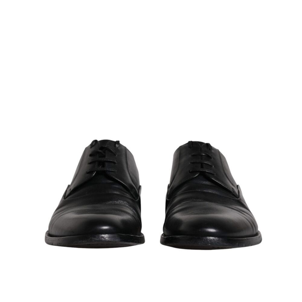 Dolce & Gabbana Dolce & Gabbana Black Leather Lace Up Men Derby Formal Shoes Size US 8 / EU 41 - 2 Thumbnail